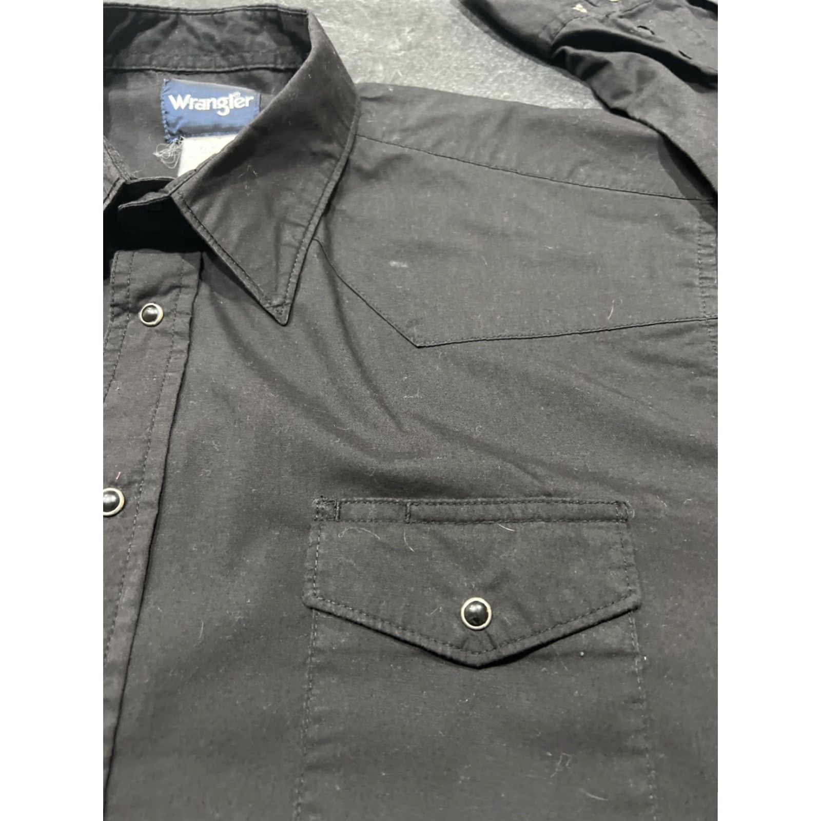 Wrangler VINTAGE Wrangler Pearl Snap Mens XL Rodeo Western Black Long Sleeve Shirt Size US XL / EU 56 / 4 - 3 Thumbnail