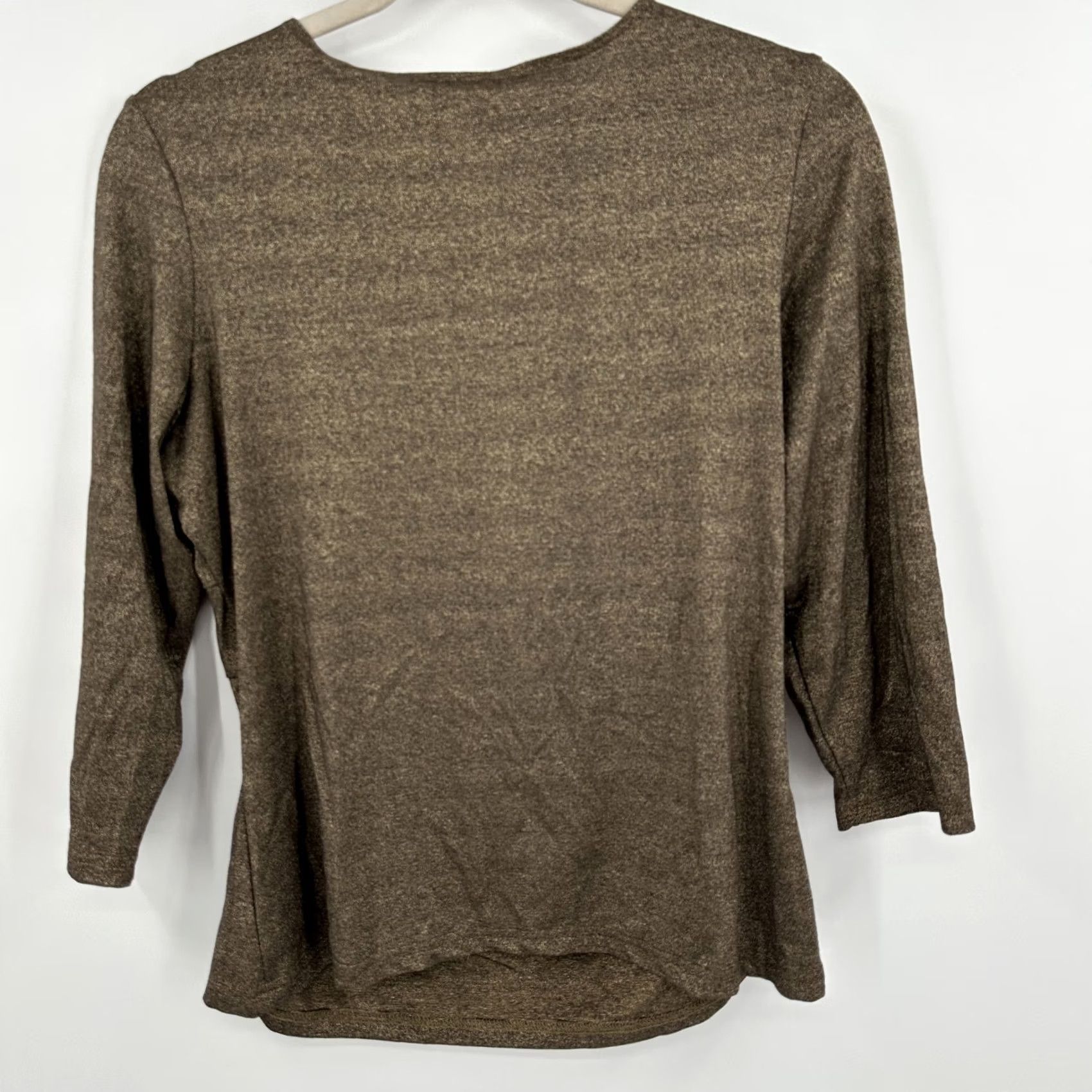 Vintage Sno Skins Top Womens Large Brown Metallic Twist Front Long Sleeve Blouse Size L / US 10 / IT 46 - 5 Thumbnail