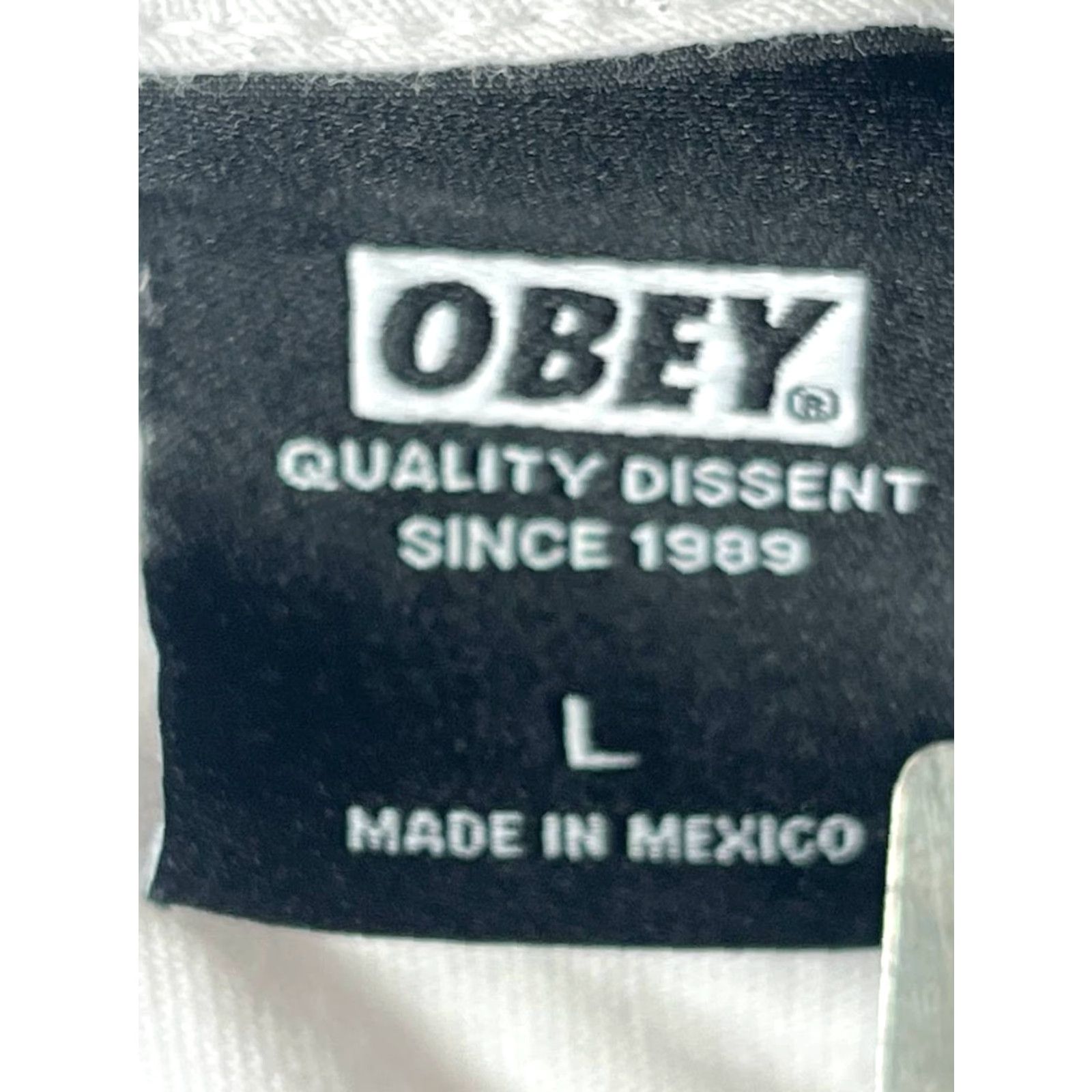 Obey OBEY White Short Sleeve Tee Men’s L Shirt Crew Neck Logo Graphic Print Size US 33 - 5 Thumbnail