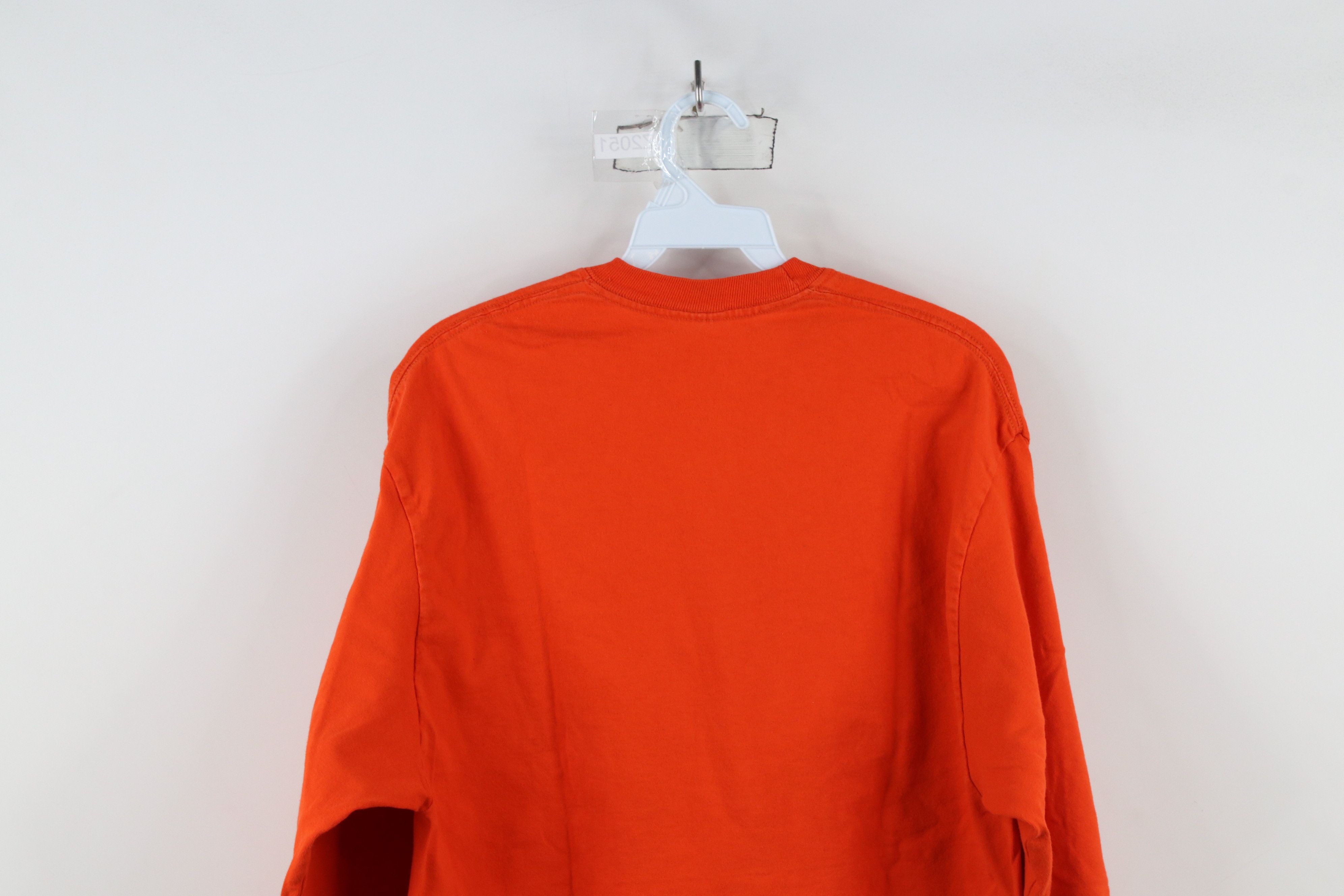 Vintage Vintage 90s Streetwear Cotton Long Sleeve T-Shirt Orange Size US L / EU 52-54 / 3 - 10 Thumbnail