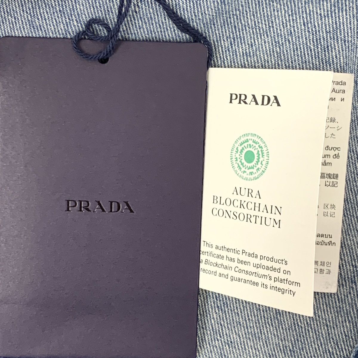 Prada Prada Blue Triangle Logo Short Sleeve Denim Dress K26WX Size S / US 4 / IT 40 - 9 Thumbnail