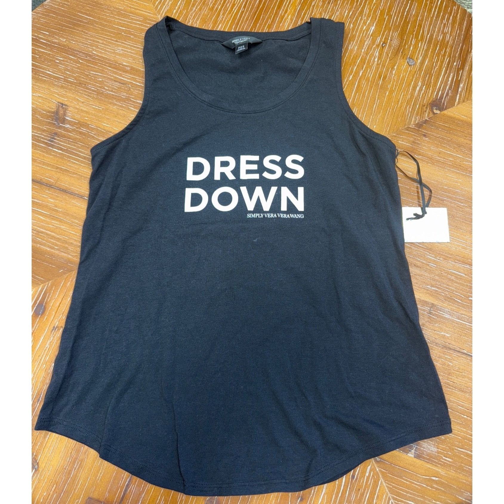 Other Petite Simply Vera Vera Wang Longline Tank Womens XS Black S Size XS / US 0-2 / IT 36-38 - 2 Thumbnail
