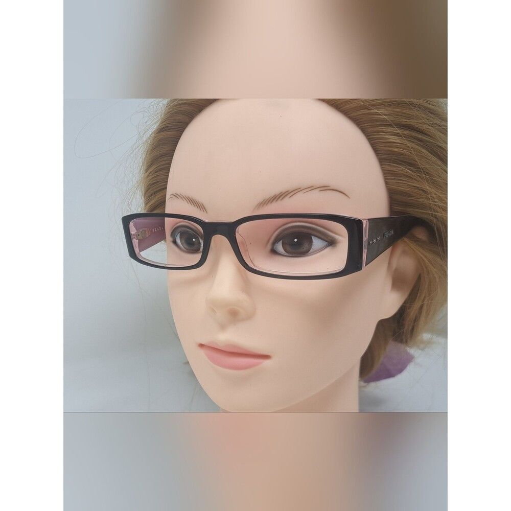 Prada NEW Prada Women's Eye Glasses Frames Rectangle Black Purple Size ONE SIZE - 5 Thumbnail