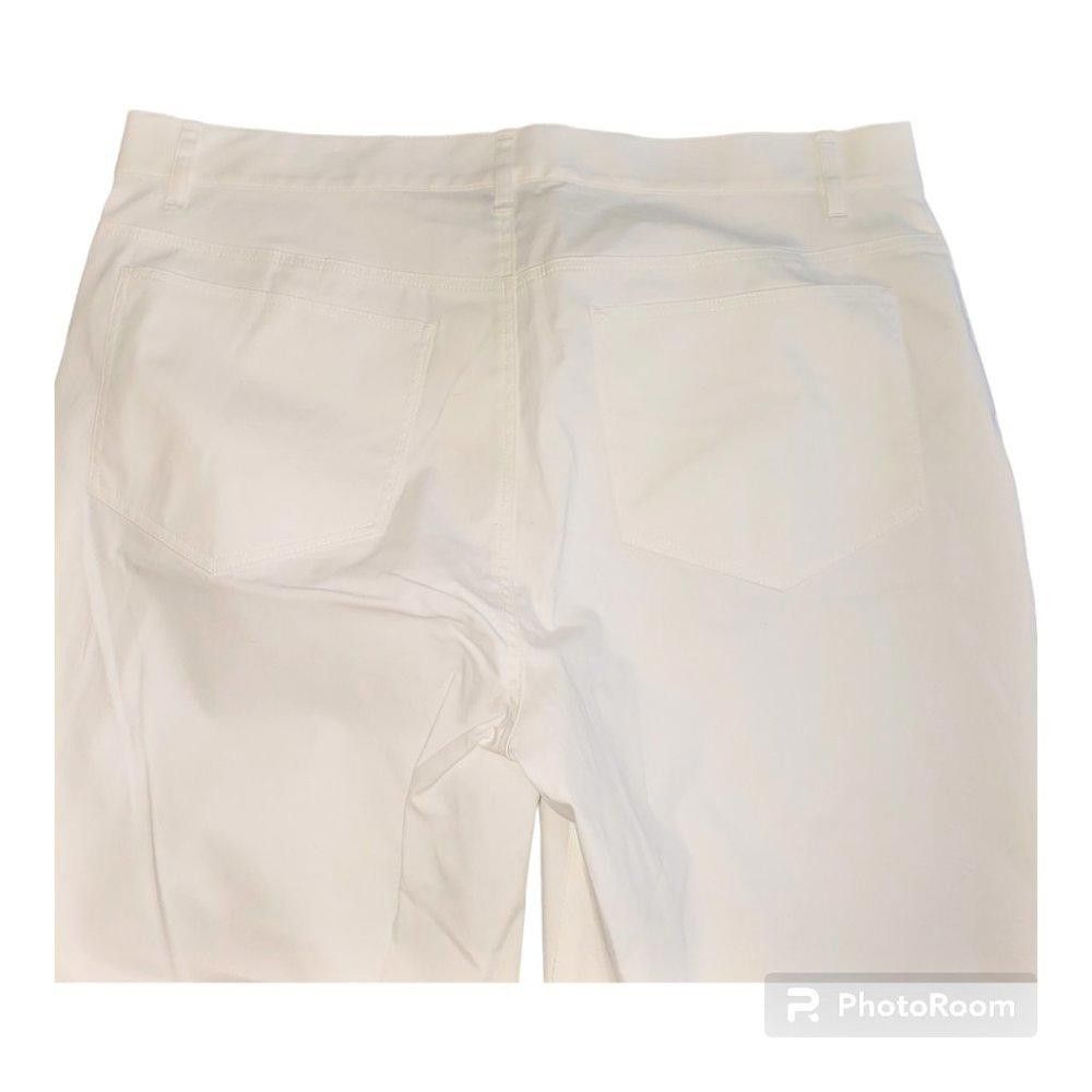 Designer CT683 Lafayette 148 Straight Leg White Pant 12 Size 34" / US 12 / IT 48 - 2 Thumbnail