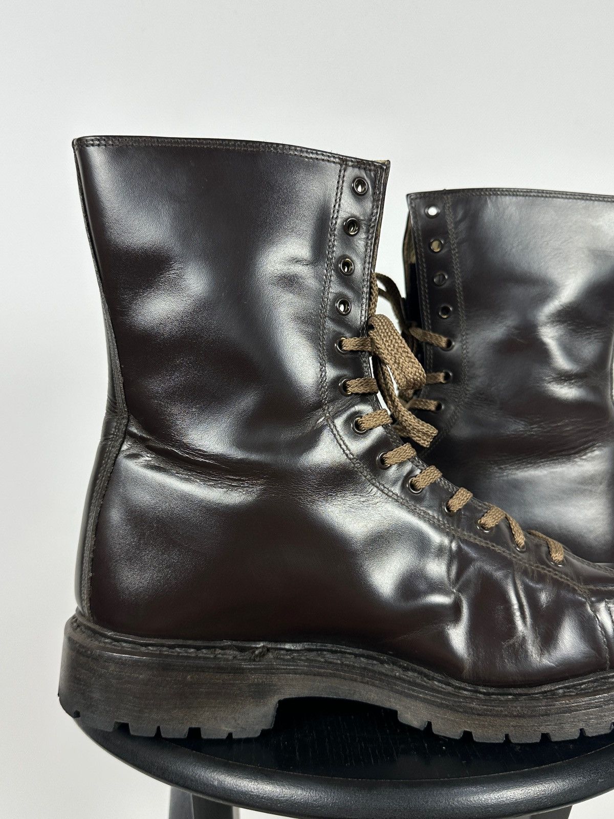 Vintage Vintage Italy Army Paratrooper Combat Brown Leather Boots Size US 9 / EU 42 - 17 Thumbnail