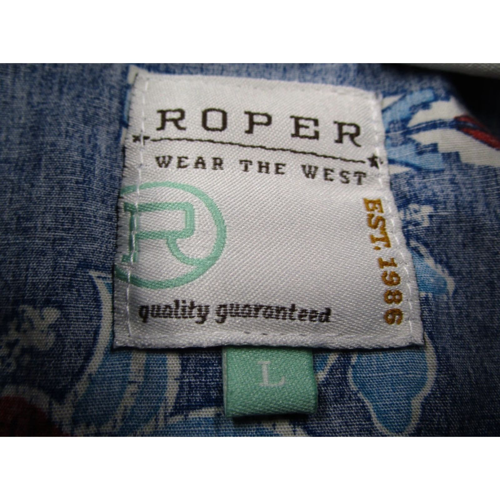 Roper VINTAGE Roper Women's Long Sleeve Button-Up Shirt Casual Western Floral Aztec Cotton Size L Blue Size L / US 10 / IT 46 - 3 Thumbnail