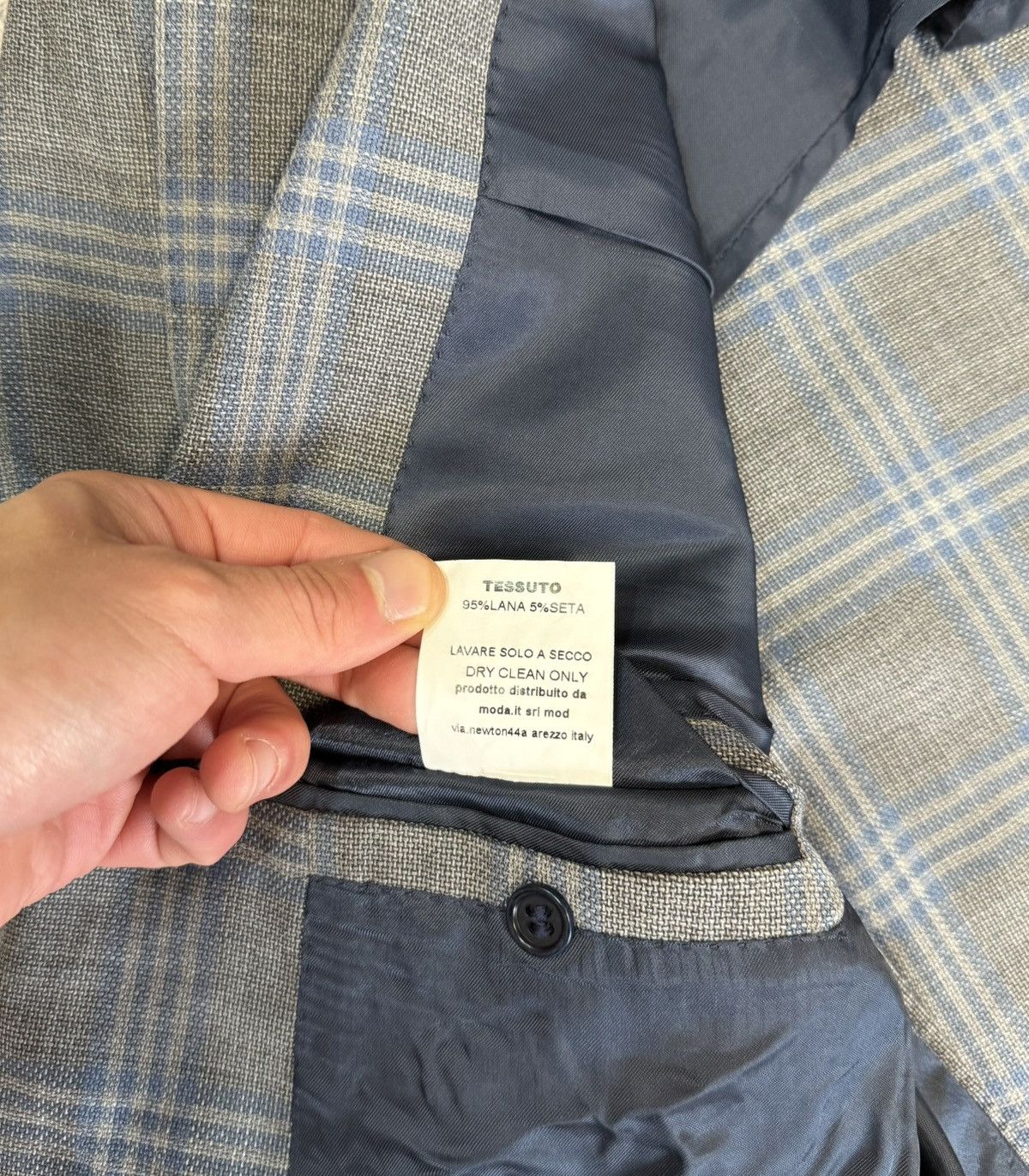 Ermenegildo Zegna Ermenegildo Zegna Blazer 54 IT Grey Check Wool Silk Jacket Size 44R - 11 Thumbnail