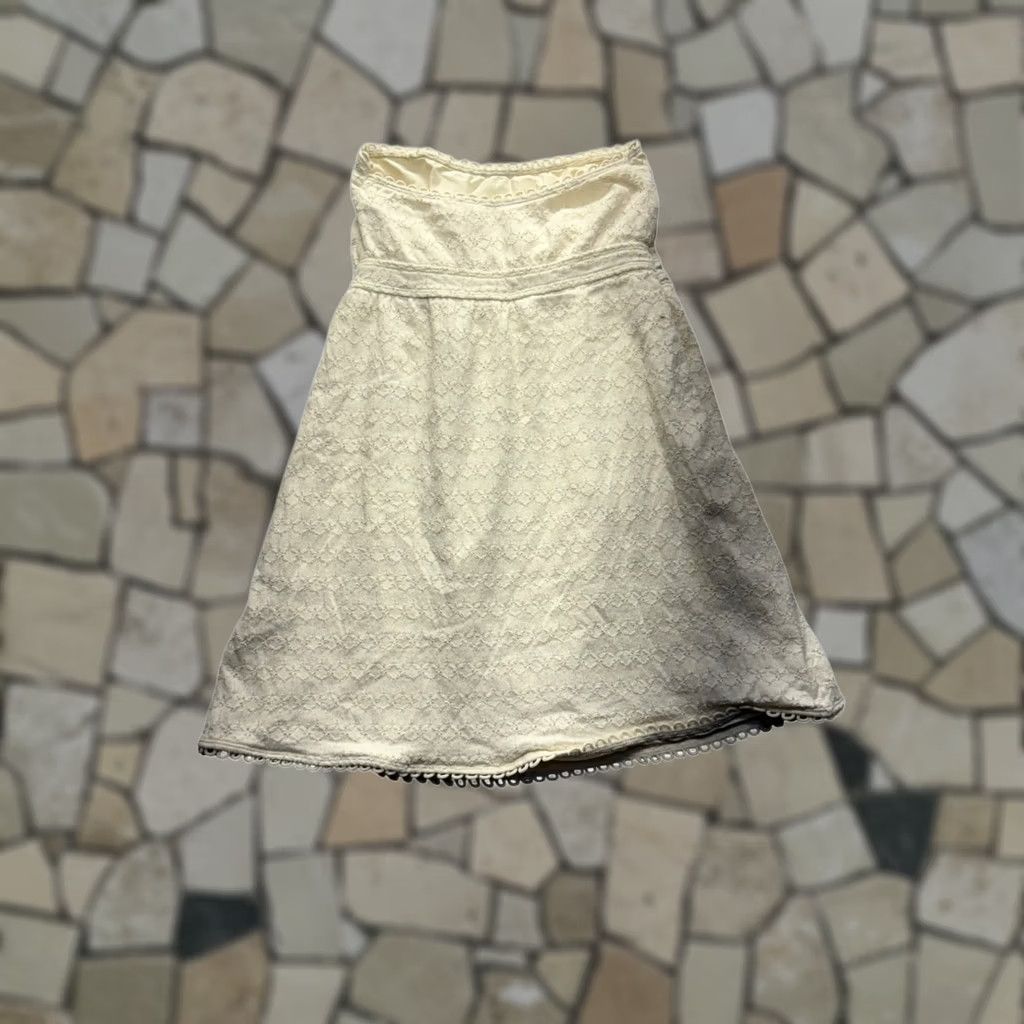 Juicy Couture Juicy Couture Ivory Lace Strapless Dress XL Womens Dress Short Pencil Lace Ivory Scalloped Hem Size XL / US 12-14 / IT 48-50 - 1 Thumbnail