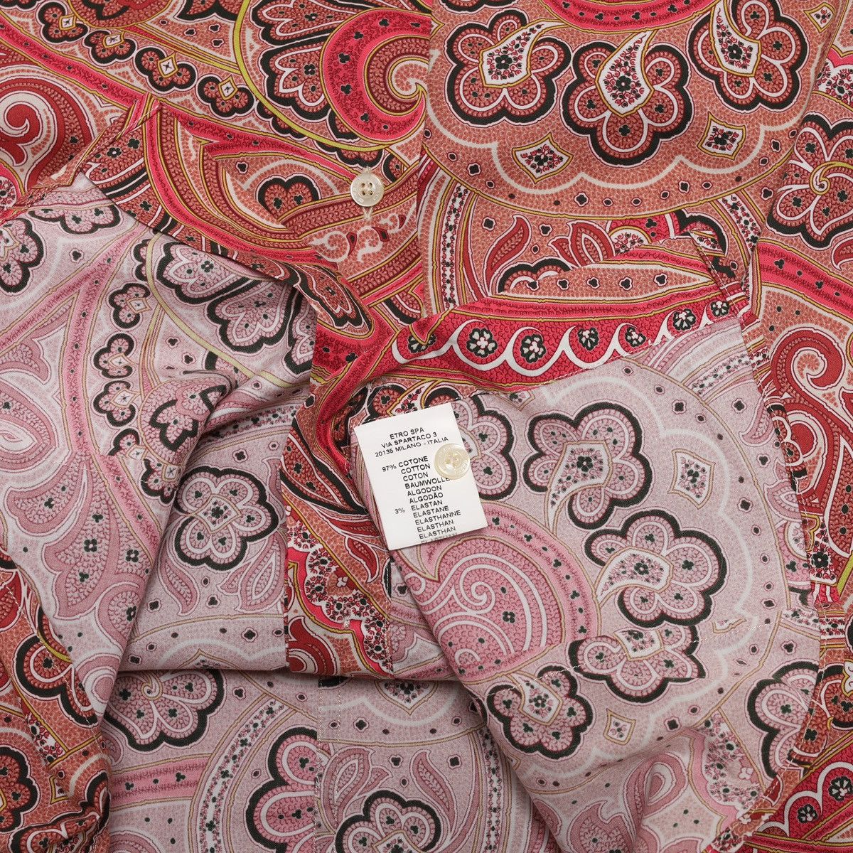 Etro Etro Milano Printed Floral Pattern Shirt Button Red Pink Size S / US 4 / IT 40 - 9 Thumbnail