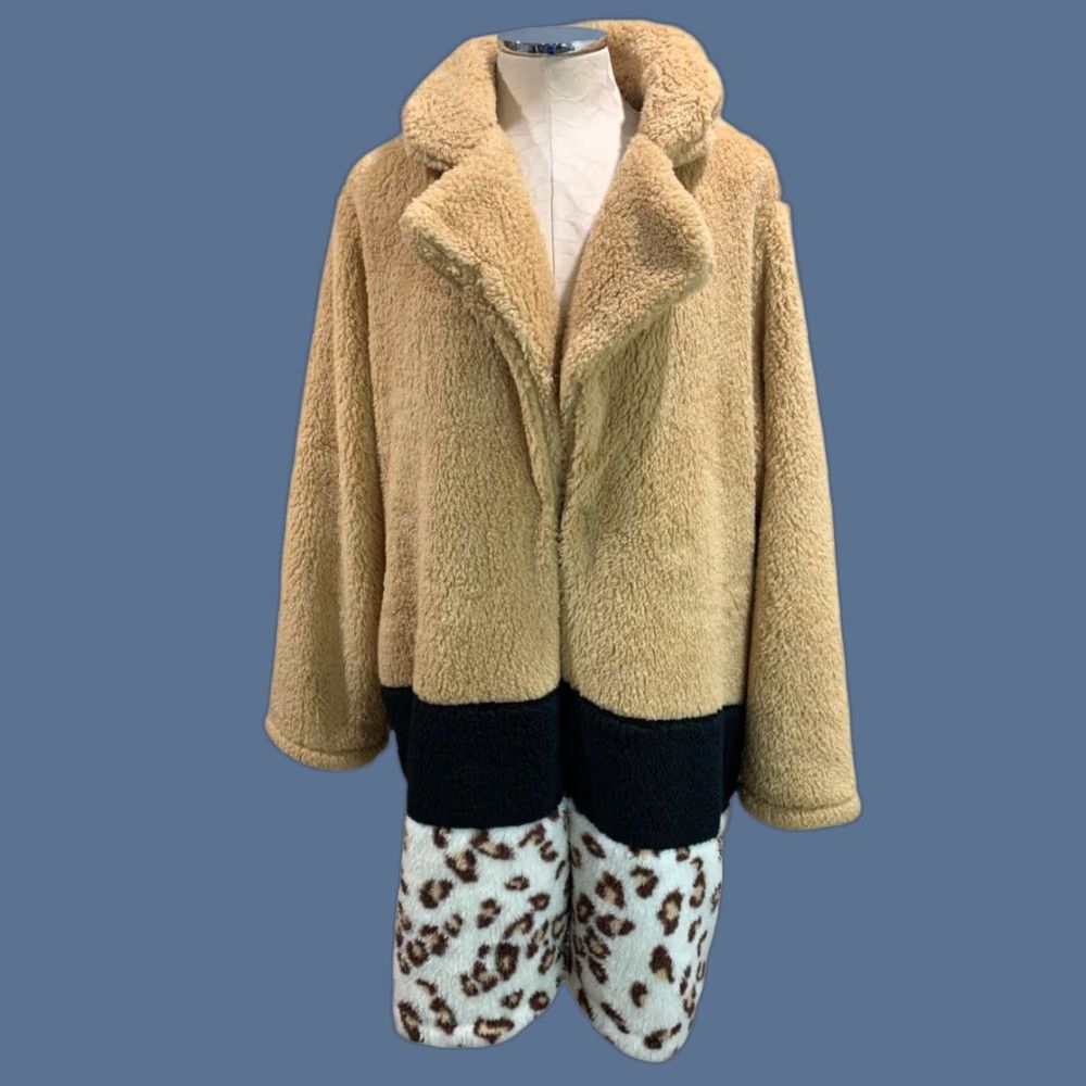 Jordan Brand K.Jordan 3X Womens Coat Plush Faux Fur Teddy Brown Polyester Basic Jacket Womens Size XXL / US 16-18 / IT 52-54 - 1 Thumbnail