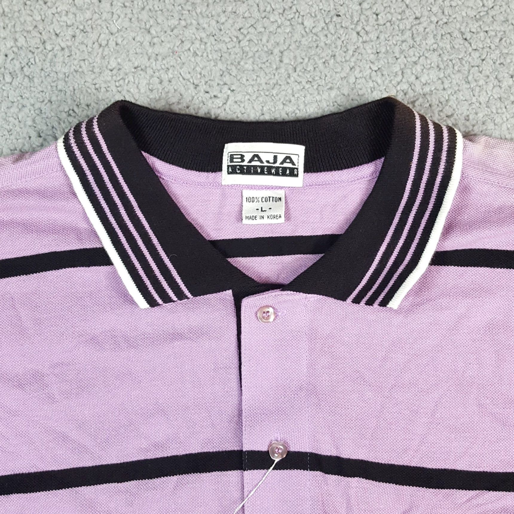 Vintage Vintage Baja Polo Shirt Mens Size L Striped Purple Skater Preppy 90s Surf Collar Casual Shirt Size US L / EU 52-54 / 3 - 3 Thumbnail