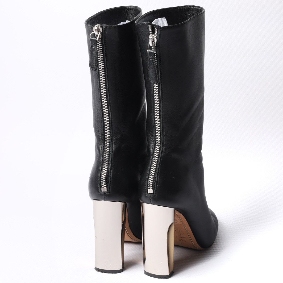 Alexander McQueen Alexander McQueen Black Mid-Calf Leather Boots Shoes Size US 7.5 / IT 37.5 - 2 Thumbnail