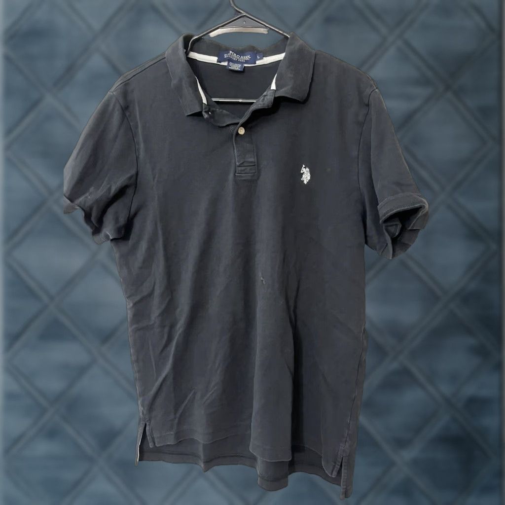 U.S. Polo Assn. VINTAGE U.S. Polo Assn. Polo Shirt Men L Black 100% Cotton Logo Luxury Feel Short Sleeve Collared Size US L / EU 52-54 / 3 - 1 Thumbnail