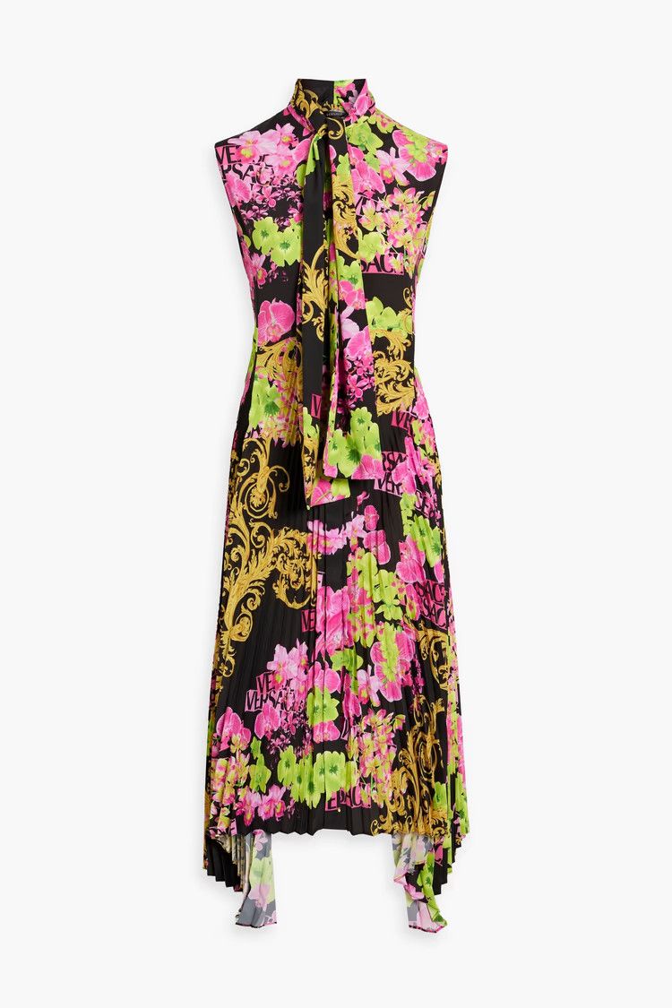 Versace o1y0226 Midi Dress in Multicolor Size XS / US 0-2 / IT 36-38 - 1 Thumbnail