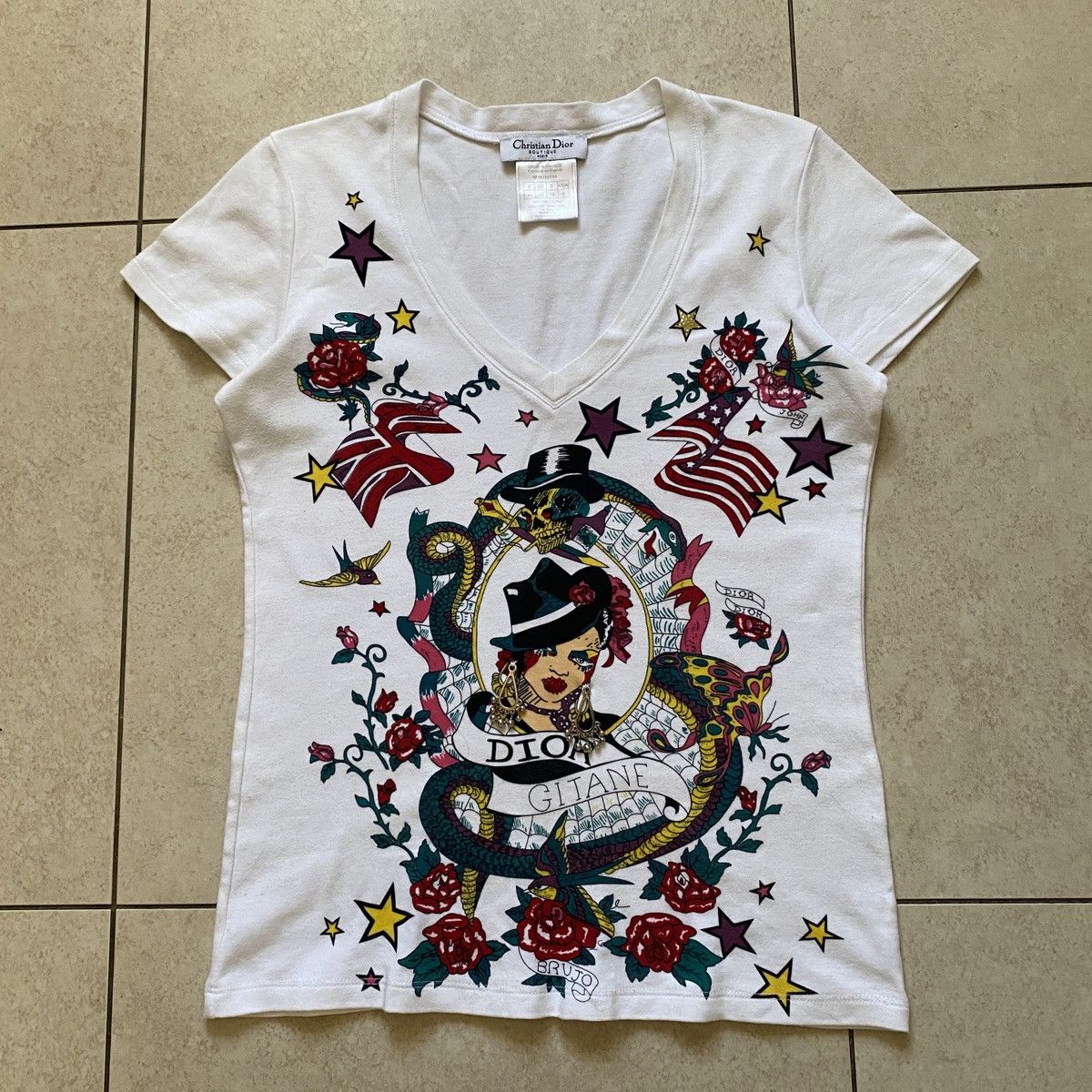 Dior vintage Christian Dior John Galliano Gitane Tattoo T Shirt Size M / US 6-8 / IT 42-44 - 1 Thumbnail