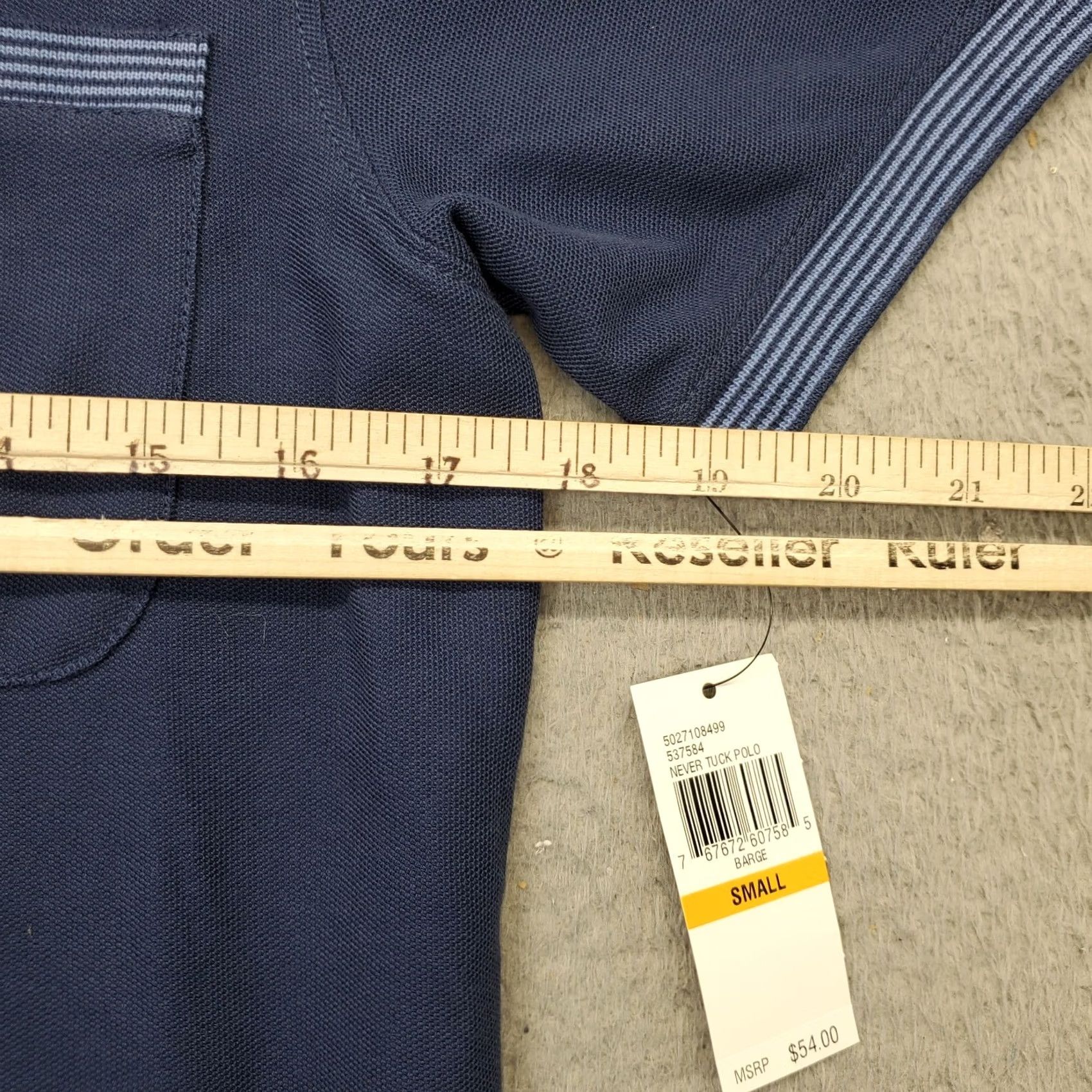 Van Heusen Van Heusen Polo Shirt Men S Blue Collared Easy Care Stretch Size US S / EU 44-46 / 1 - 3 Thumbnail