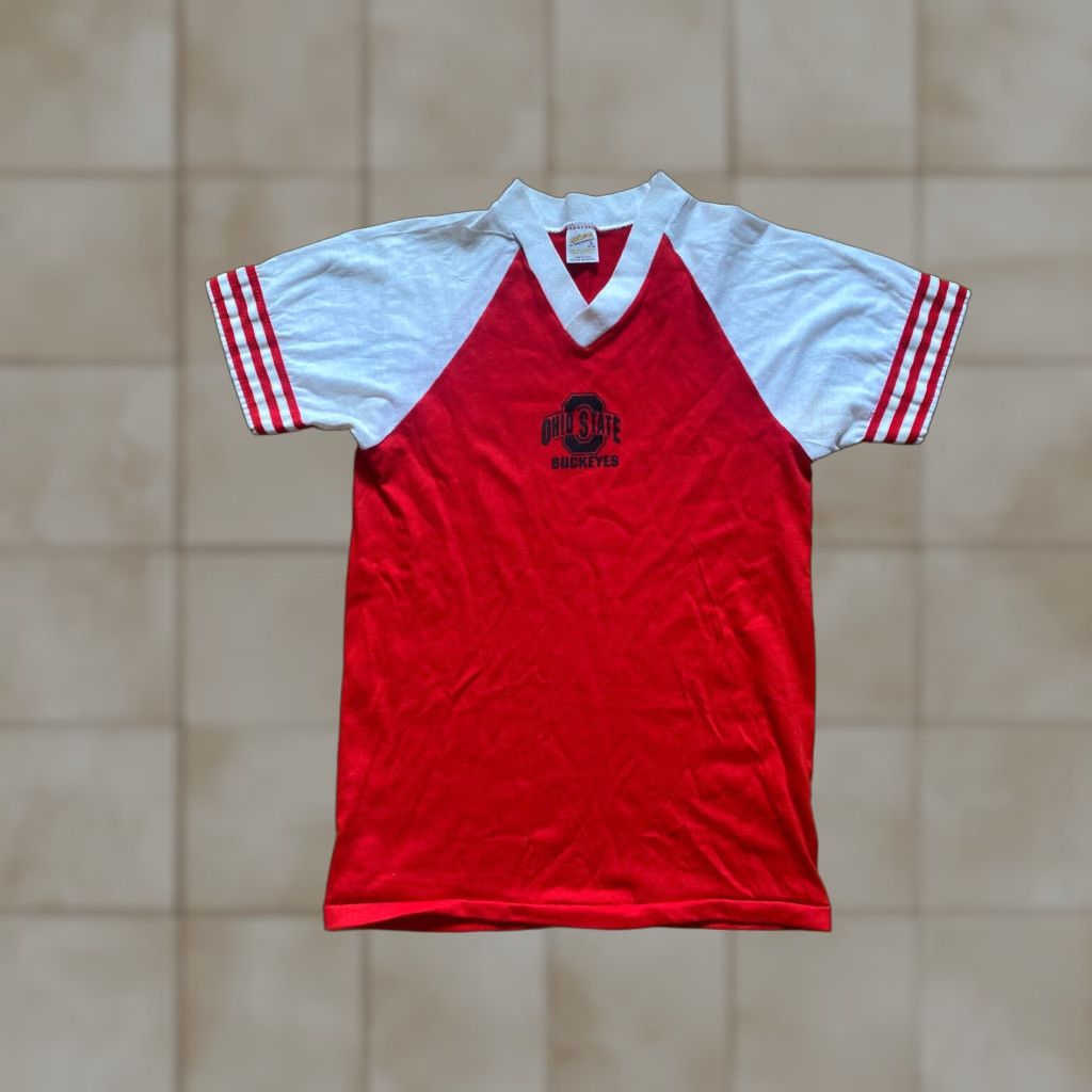 Vintage VTG Sportswear T Shirt Ohio State Raglan Buckeyes Single Stitch USA Mens S Red 90s Vintage Workwear Streetwear Grunge Punk USA Shirt Size US S / EU 44-46 / 1 - 1 Thumbnail