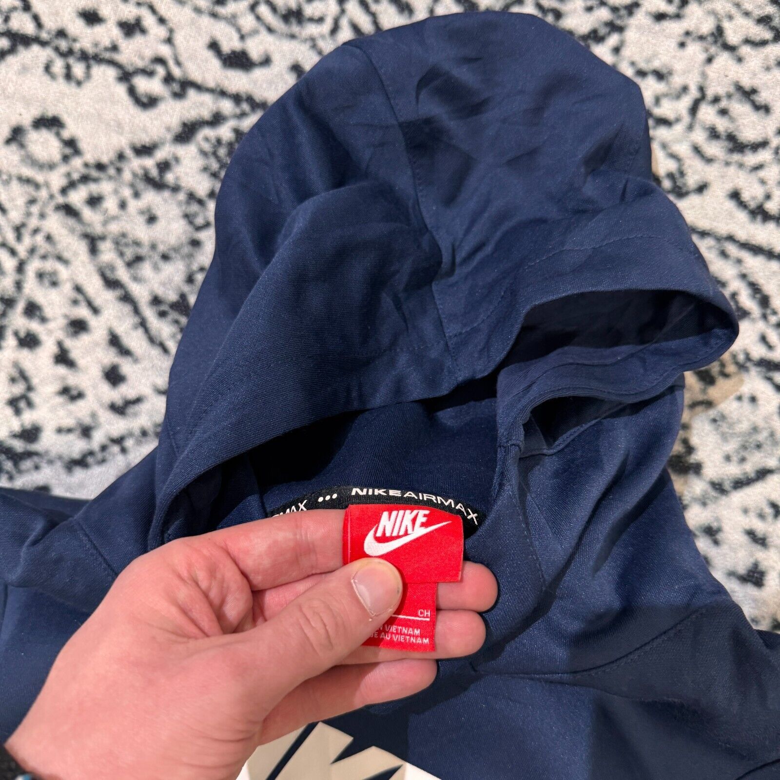 Nike × Vintage Vintage Nike Navy Blue Polyester Hoodie Size S Y2K 90s Size US S / EU 44-46 / 1 - 10 Thumbnail