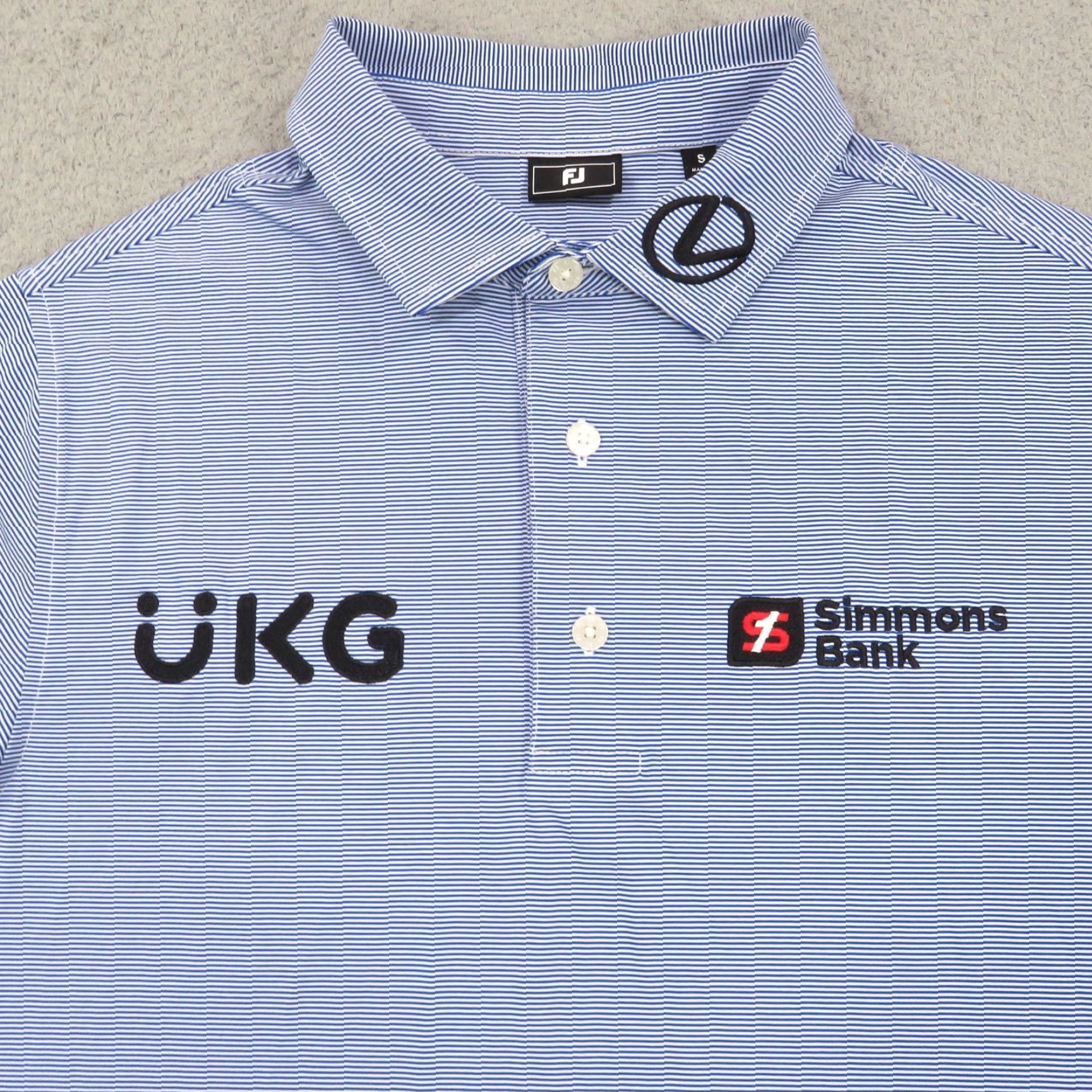 Footjoy Polo Men Small Tour Issue Golf Shirt Will Zalatoris Performance White FJ Shirt