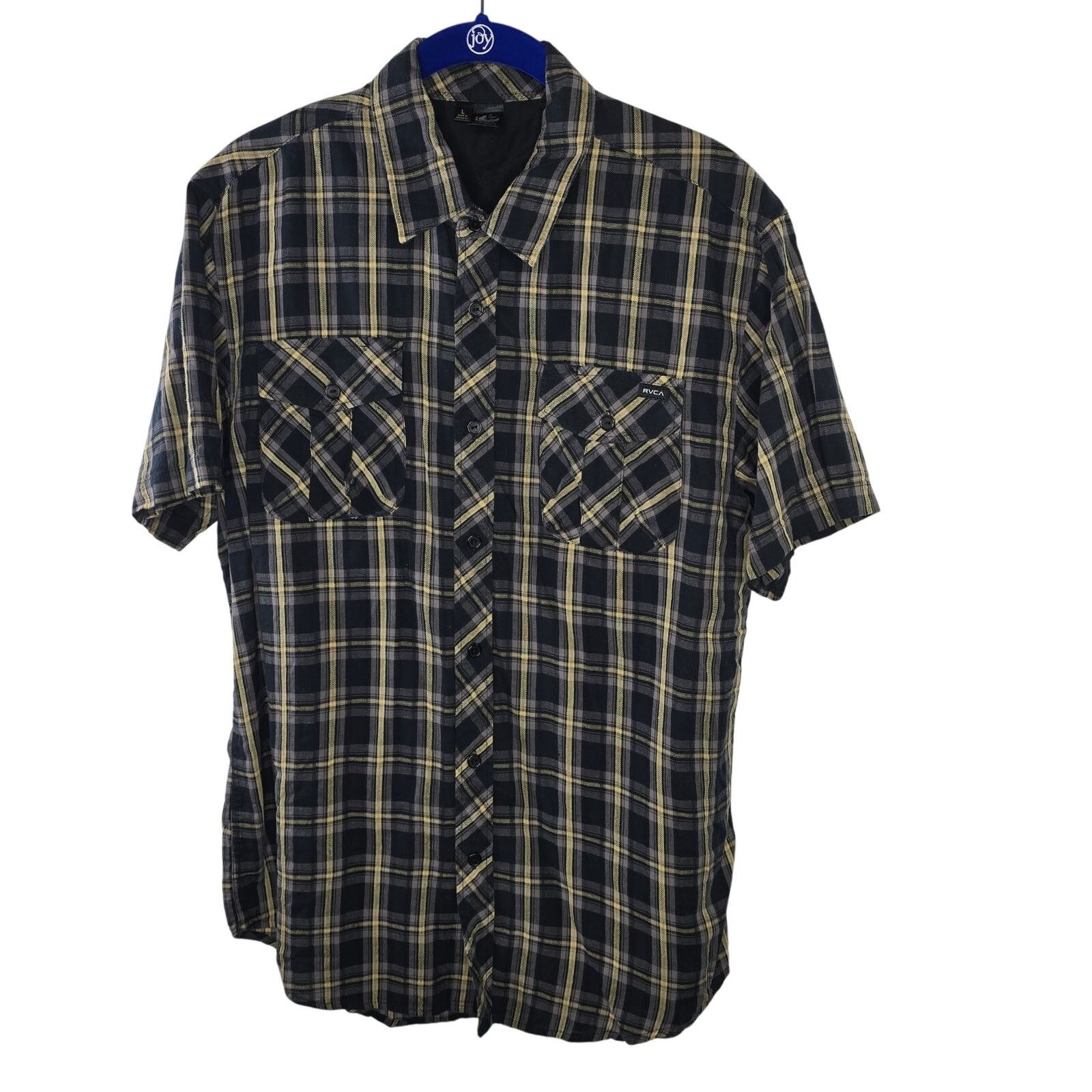 RVCA RVCA Black Tan Plaid Short Sleeve Button-up Shirt Sz Large Size US L / EU 52-54 / 3 - 1 Thumbnail