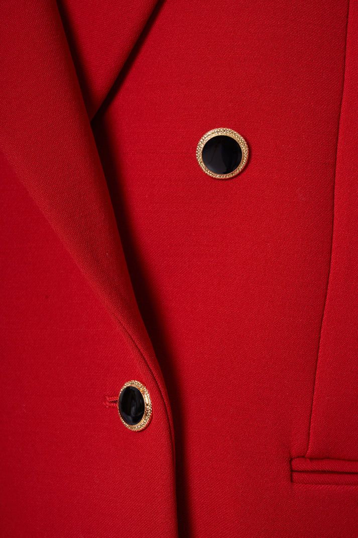 Alessandra Rich o1s22i1n0225 Double-breasted Blazer in Red Size M / US 6-8 / IT 42-44 - 3 Thumbnail