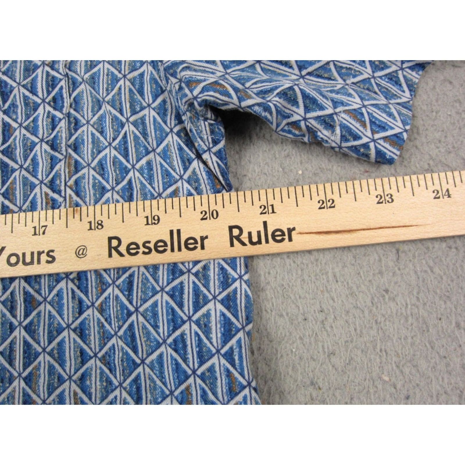 Tasso Elba Tasso Elba Shirt Adult Medium Blue Button Up Geometric Silk Rayon Mens Size US M / EU 48-50 / 2 - 7 Thumbnail