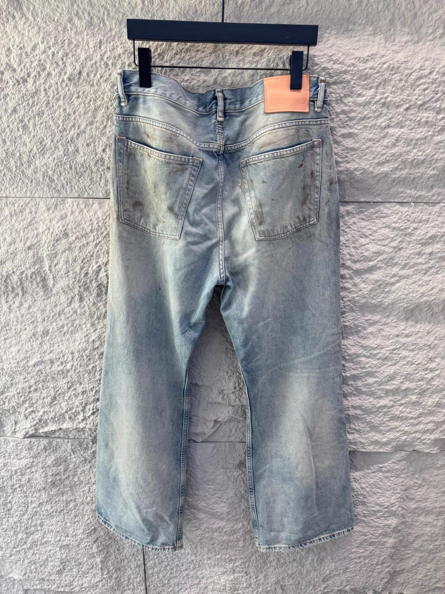 Acne Studios Acne FW23 M Blue Dirty Wash Distressed Jeans 32/30 Size US 32 / EU 48 - 3 Thumbnail