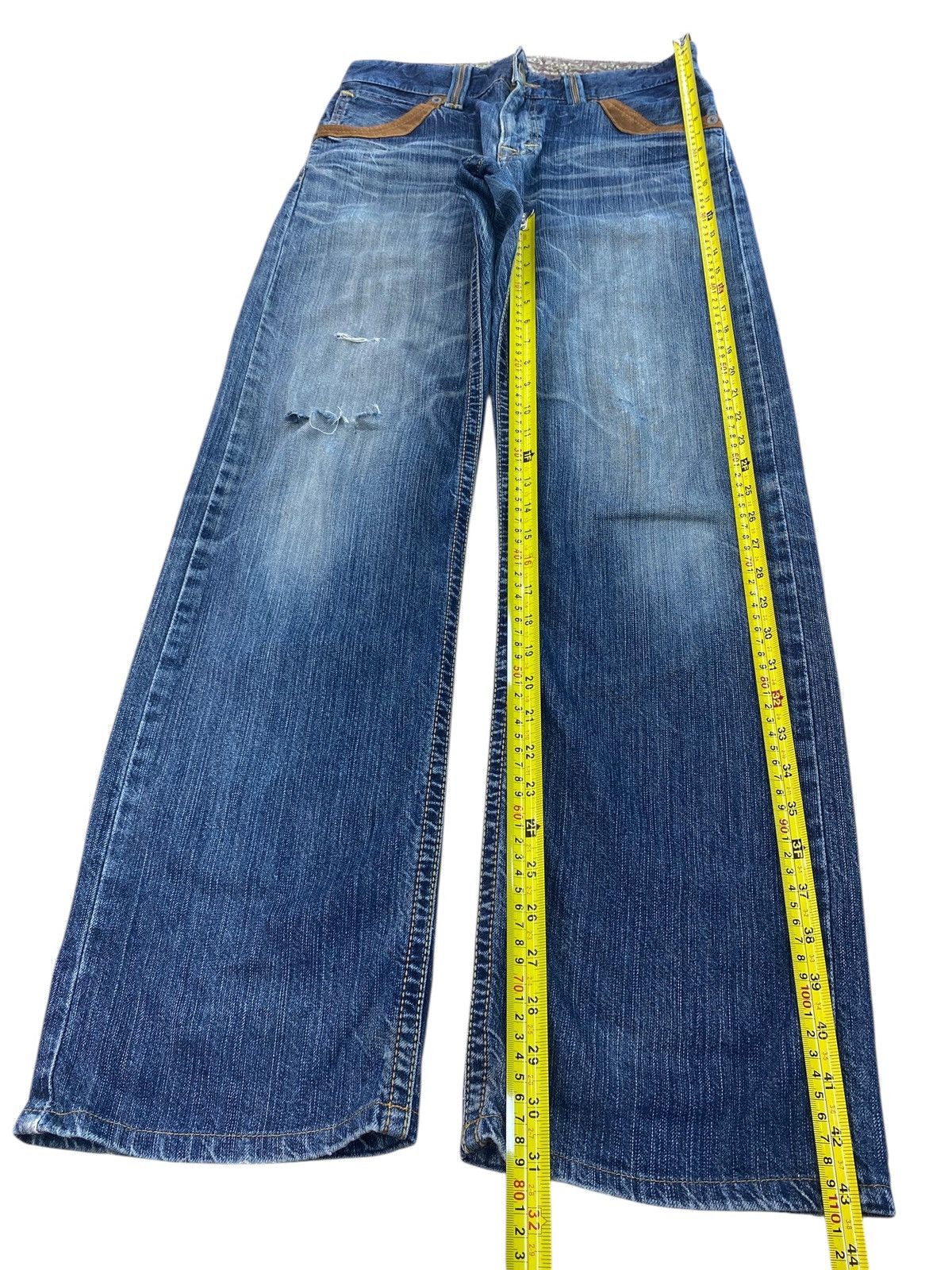 Edwin Edwin Whiskers Faded Wash Style Ripped Jeans Size US 30 / EU 46 - 7 Thumbnail