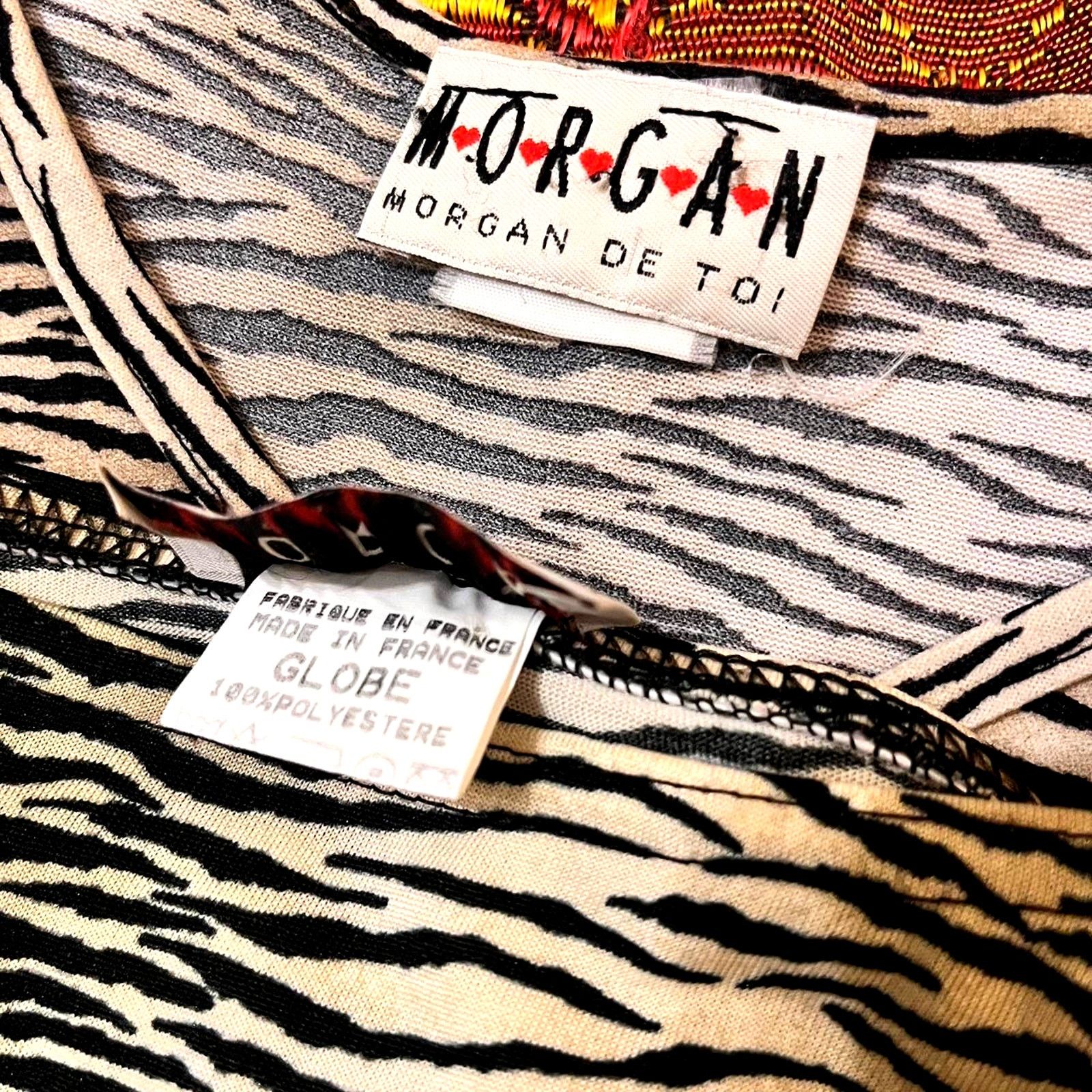 Vintage Vtg. '90s Morgan de Toi Zebra Print Mini Set Size 24" / US 00 / IT 34 - 3 Thumbnail