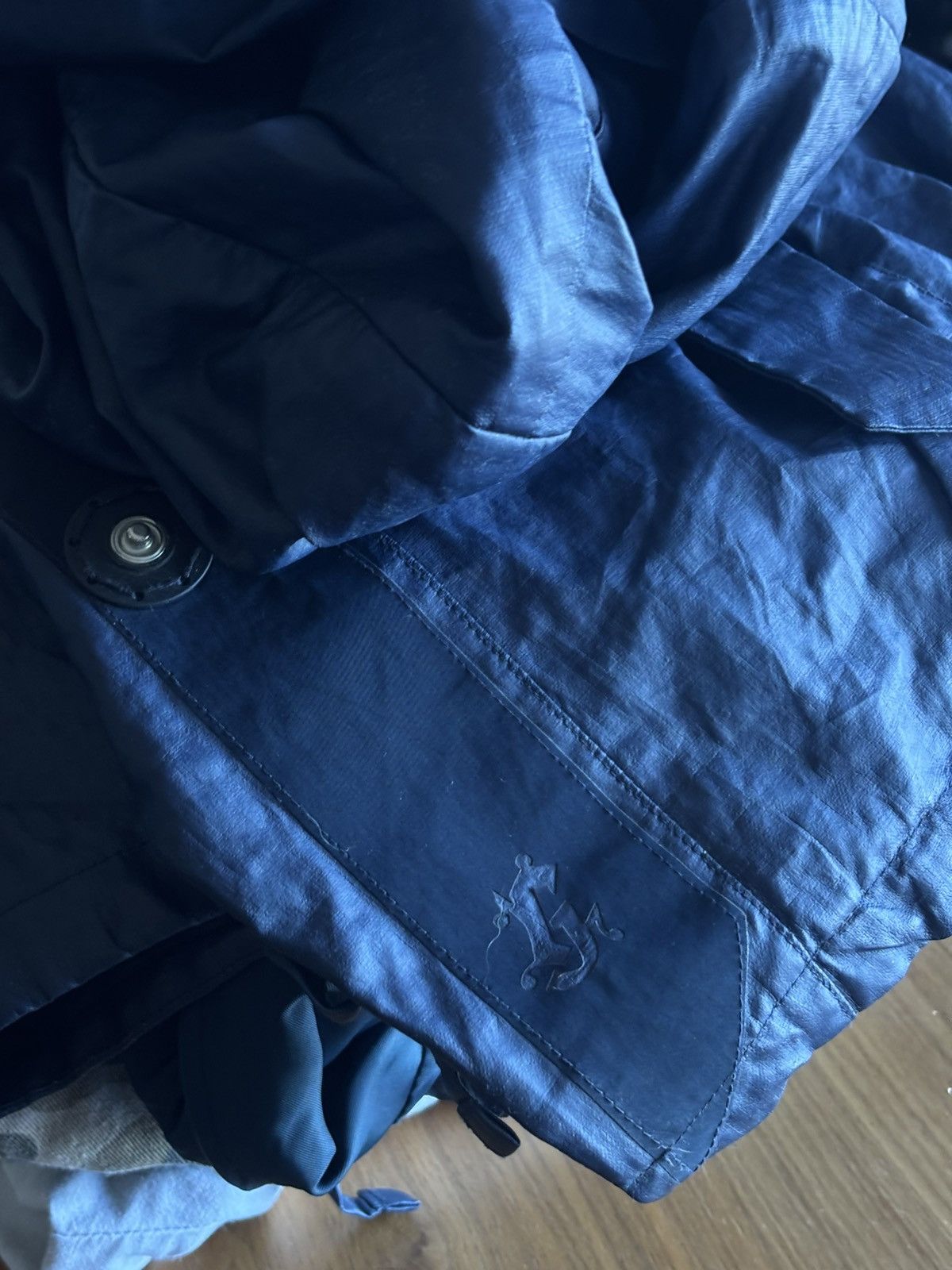 Marithe + Francois Girbaud Women’s vintage IT40 Girbaud navy trench coat, coated Size S / US 4 / IT 40 - 11 Thumbnail