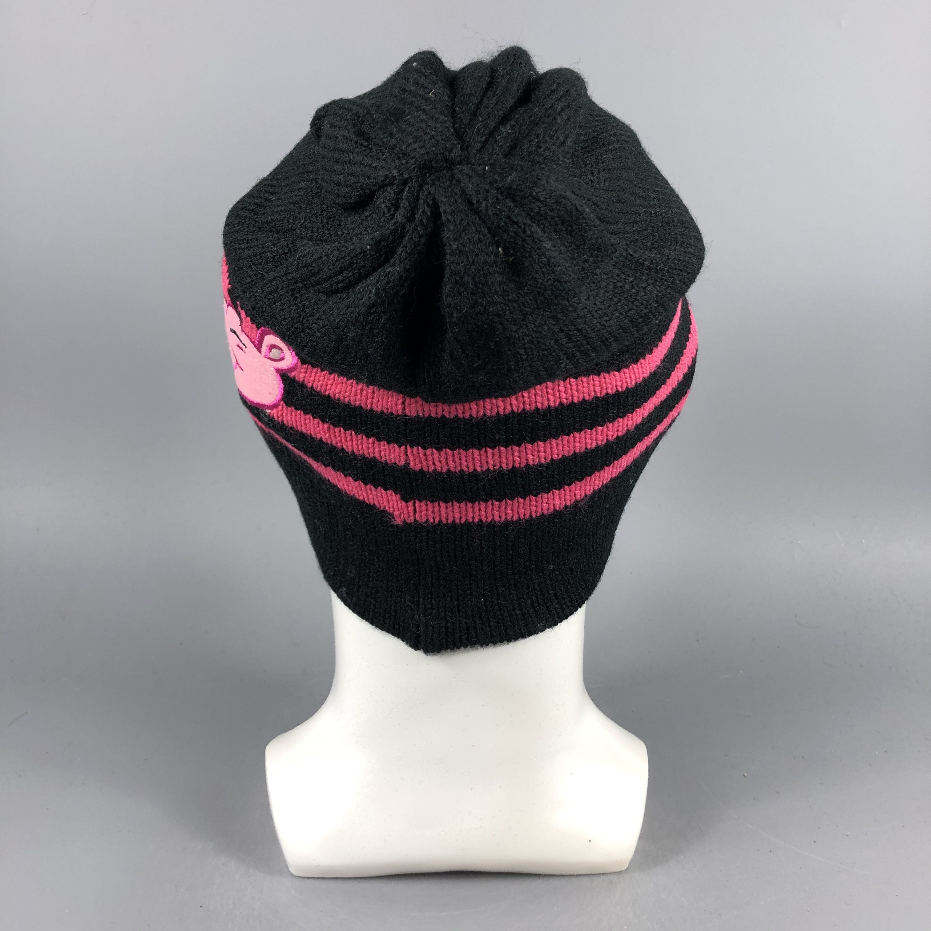 Vintage Pink Panther Stripe Beanie Snow Hat Snow Cap -D1146 Size ONE SIZE - 2 Thumbnail