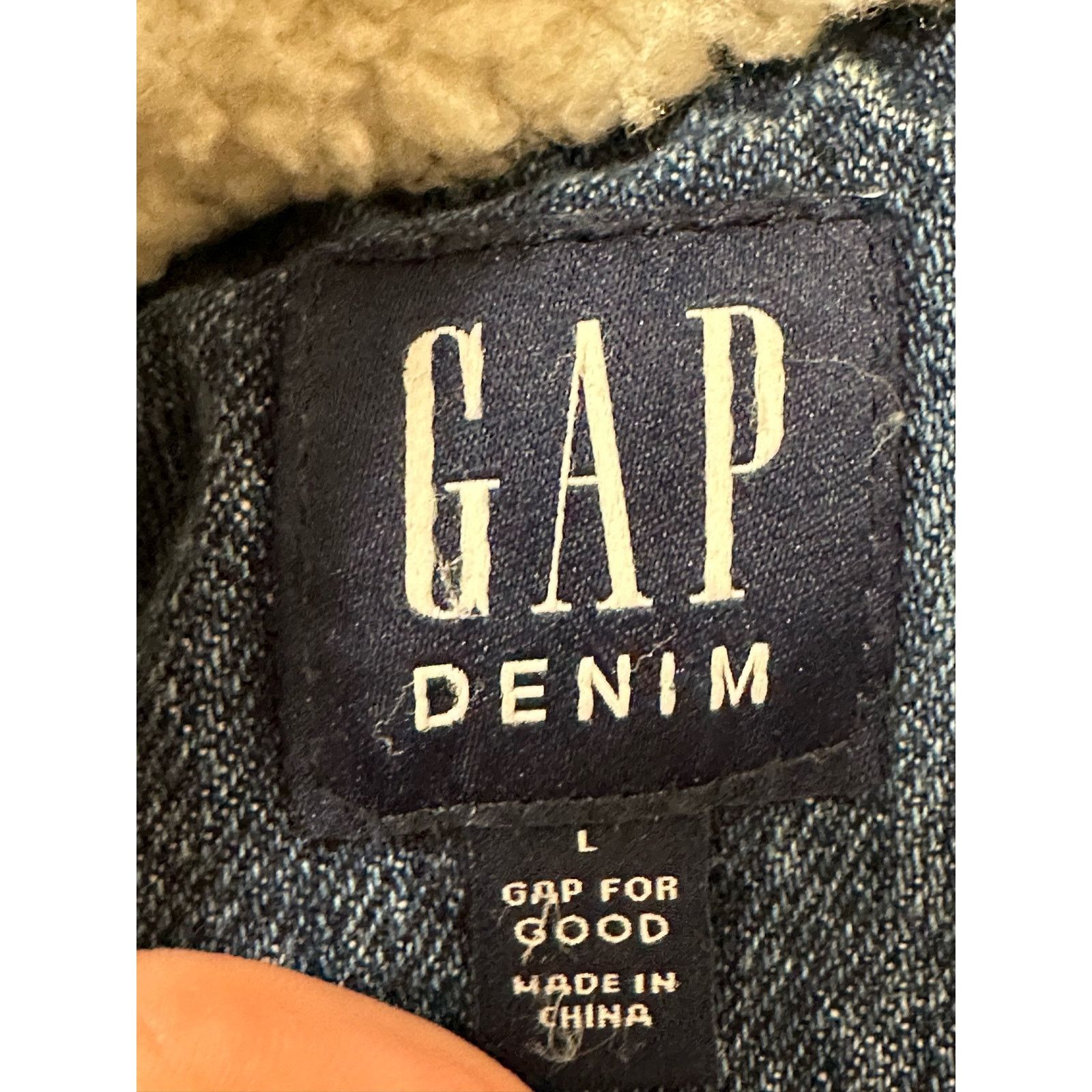 Gap Gap blue denim sherpa snap buttoned jacket size Large Size US L / EU 52-54 / 3 - 3 Thumbnail