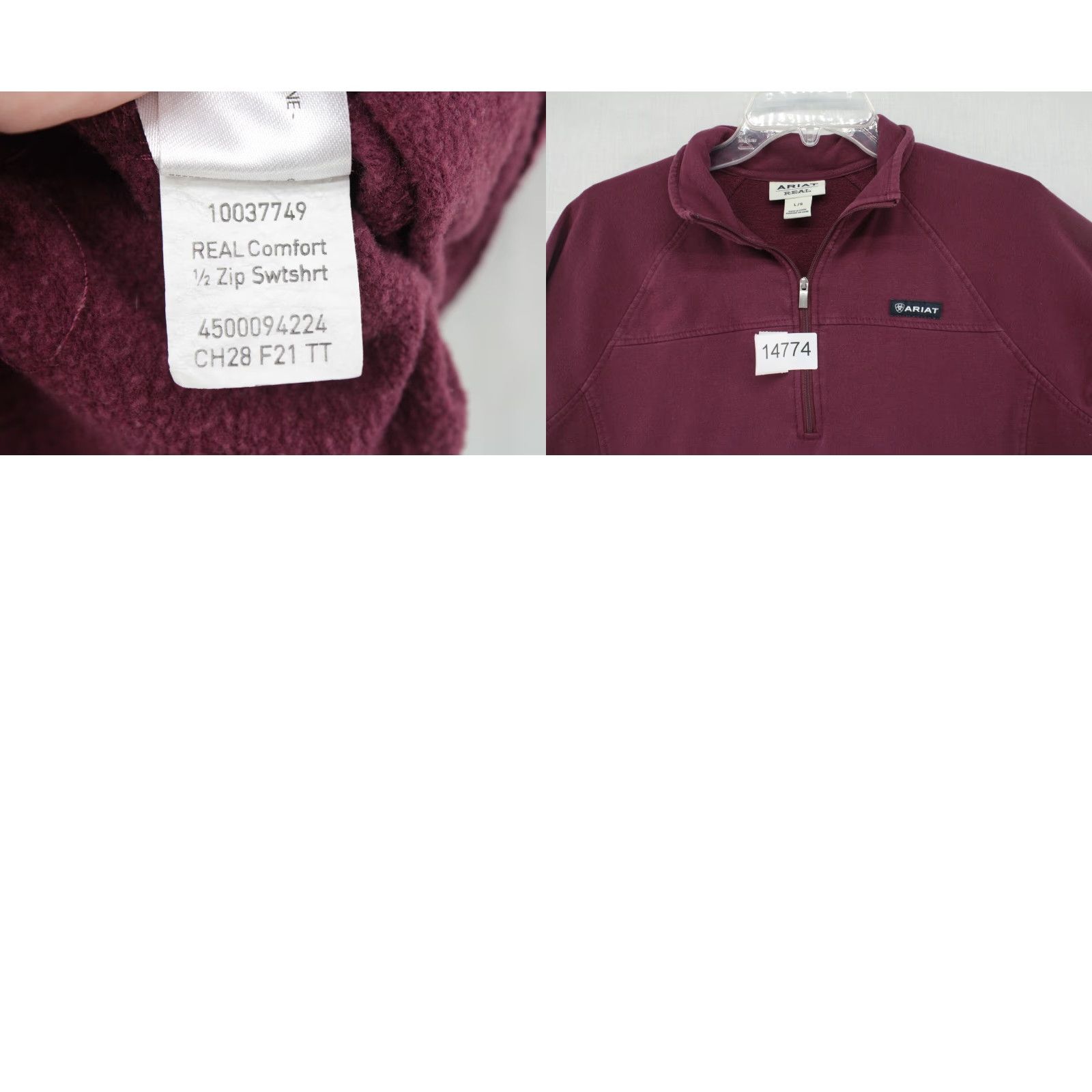 Ariat Ariat Quarter Zip Sweatshirt Women’s Large Maroon Pullover Preppy Modern Size L / US 10 / IT 46 - 8 Thumbnail