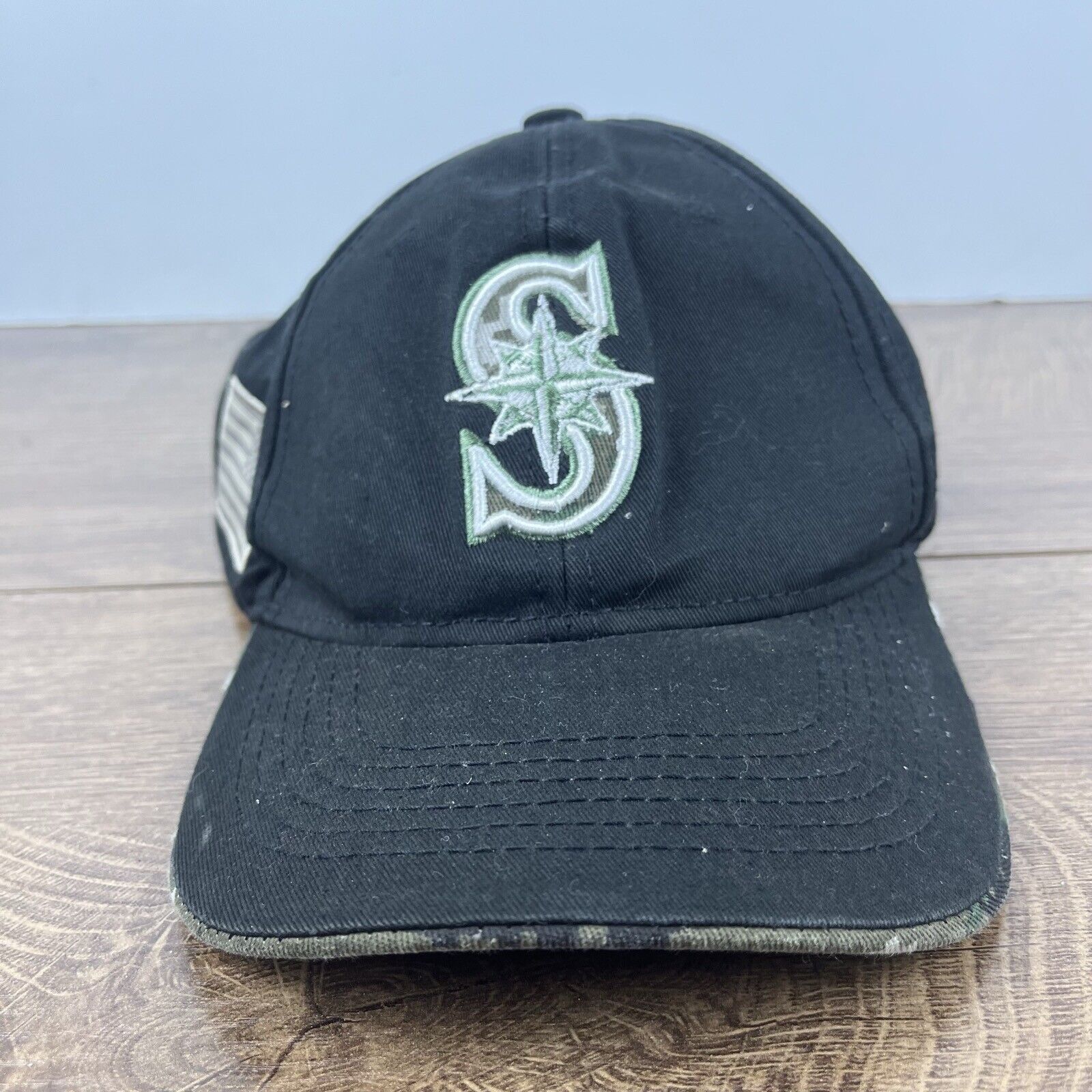 Other Seattle Mariners MLB Hat USA Flag Patch Black Hat Adjustable Size ONE SIZE - 2 Thumbnail