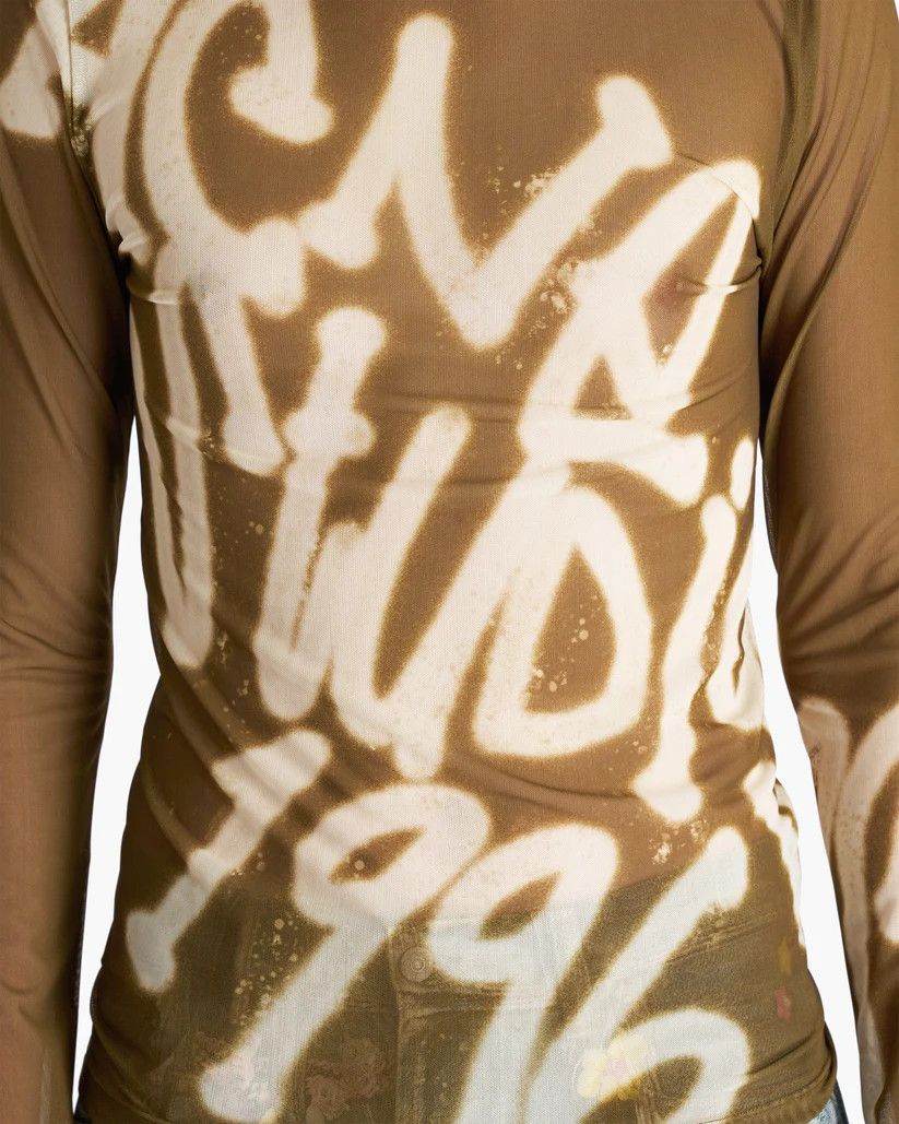 Acne Studios o1s1v1r1oon0825 Sheer Logo Long Sleeve in Green/Dark Khaki Size US L / EU 52-54 / 3 - 4 Thumbnail