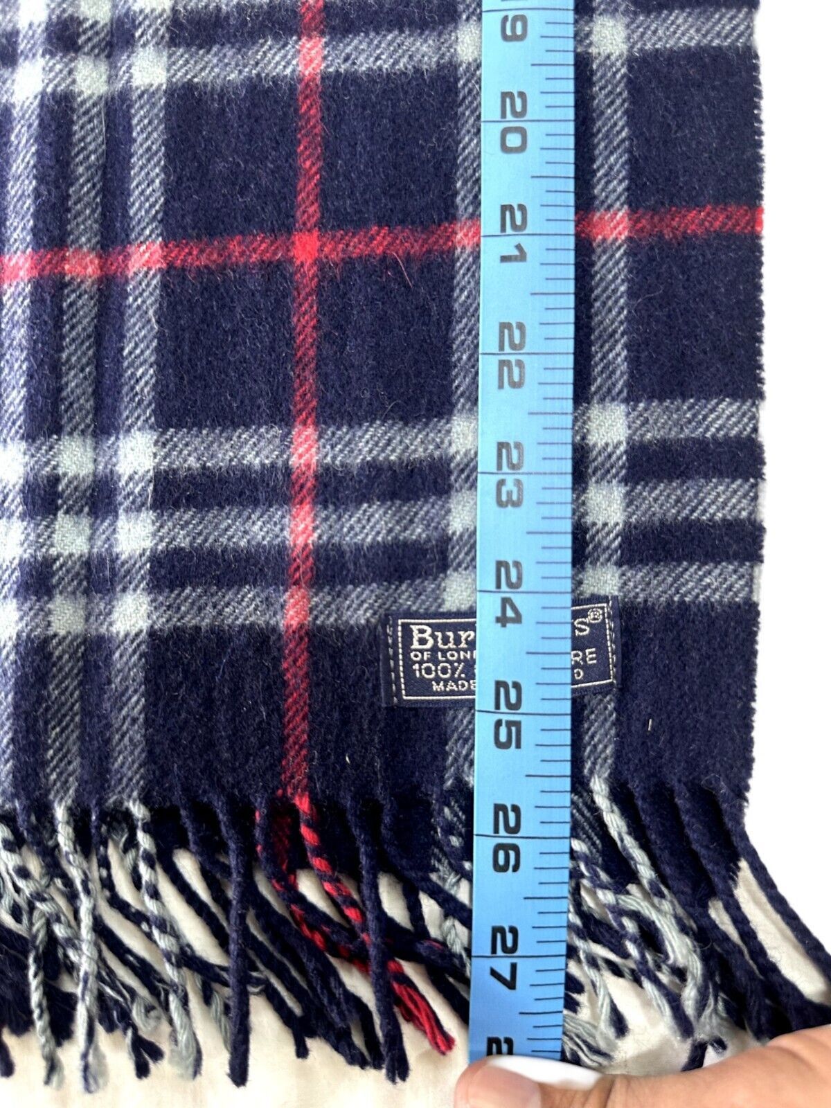 Burberry Burberrys Authentic Unisex Scarf Navy Blue 100% Cashmere Size ONE SIZE - 6 Thumbnail