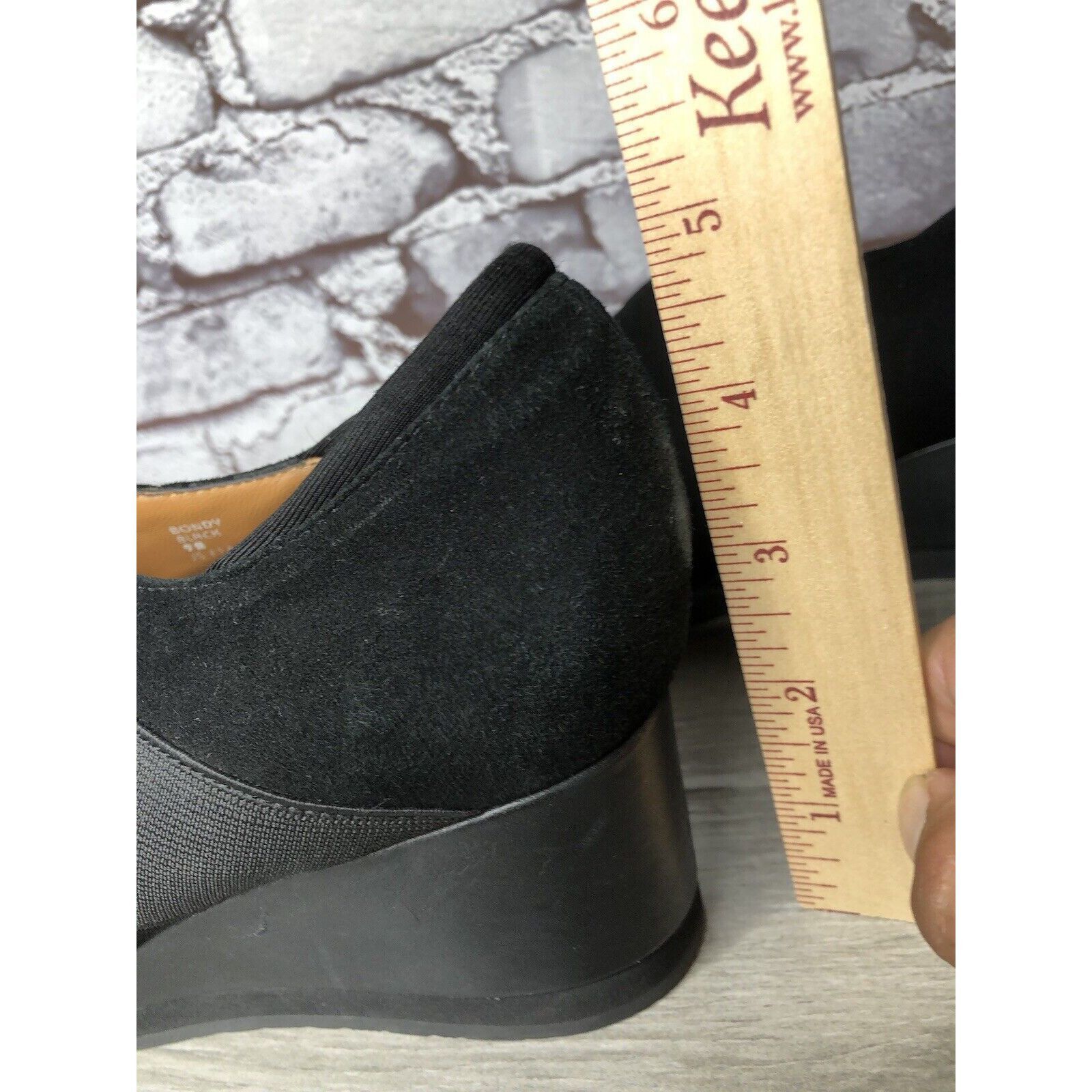 Other Earthies Bondy Black Suede Leather Strap Wedge Booties Women Size US 9 / IT 39 - 10 Thumbnail