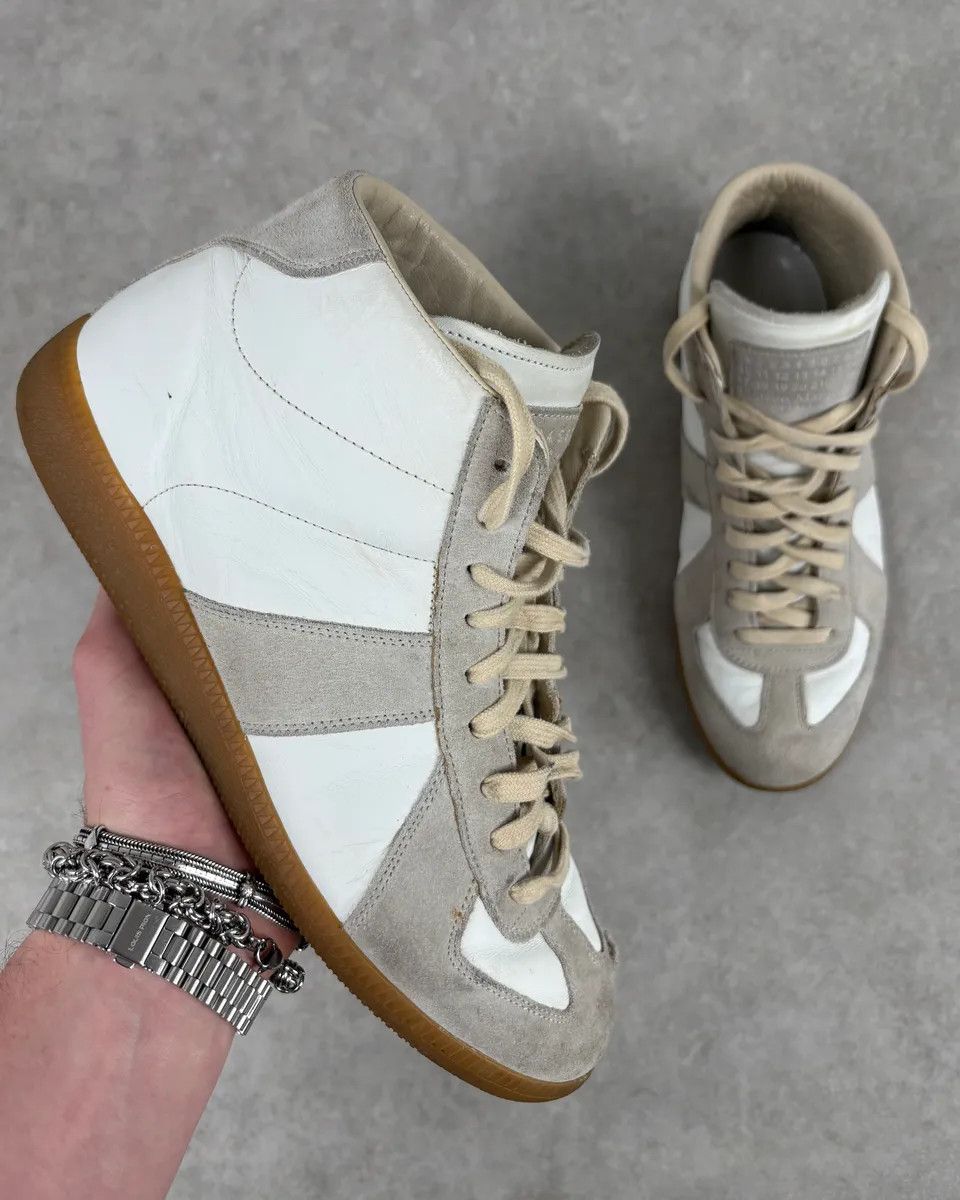 Maison Margiela Maison Margiela Replica Gats White High Leather Sneakers Size US 8.5 / EU 41-42 - 1 Thumbnail