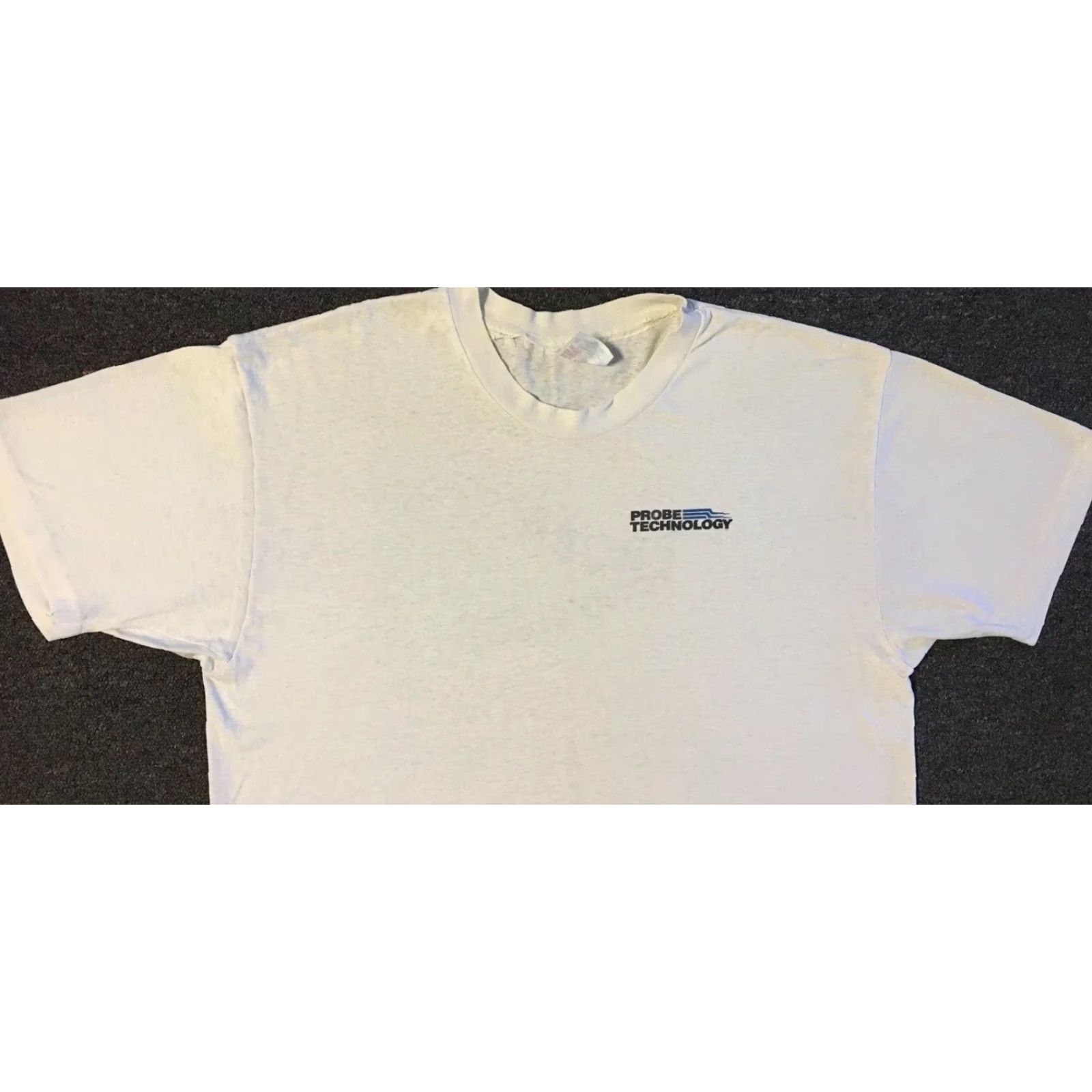 Apple VINTAGE Probe Technology Faded Distress Shirt XL White Men's T-Shirt 90s Vaporwave Grunge Tech California USA Neon 80s Retro Size US XL / EU 56 / 4 - 7 Thumbnail