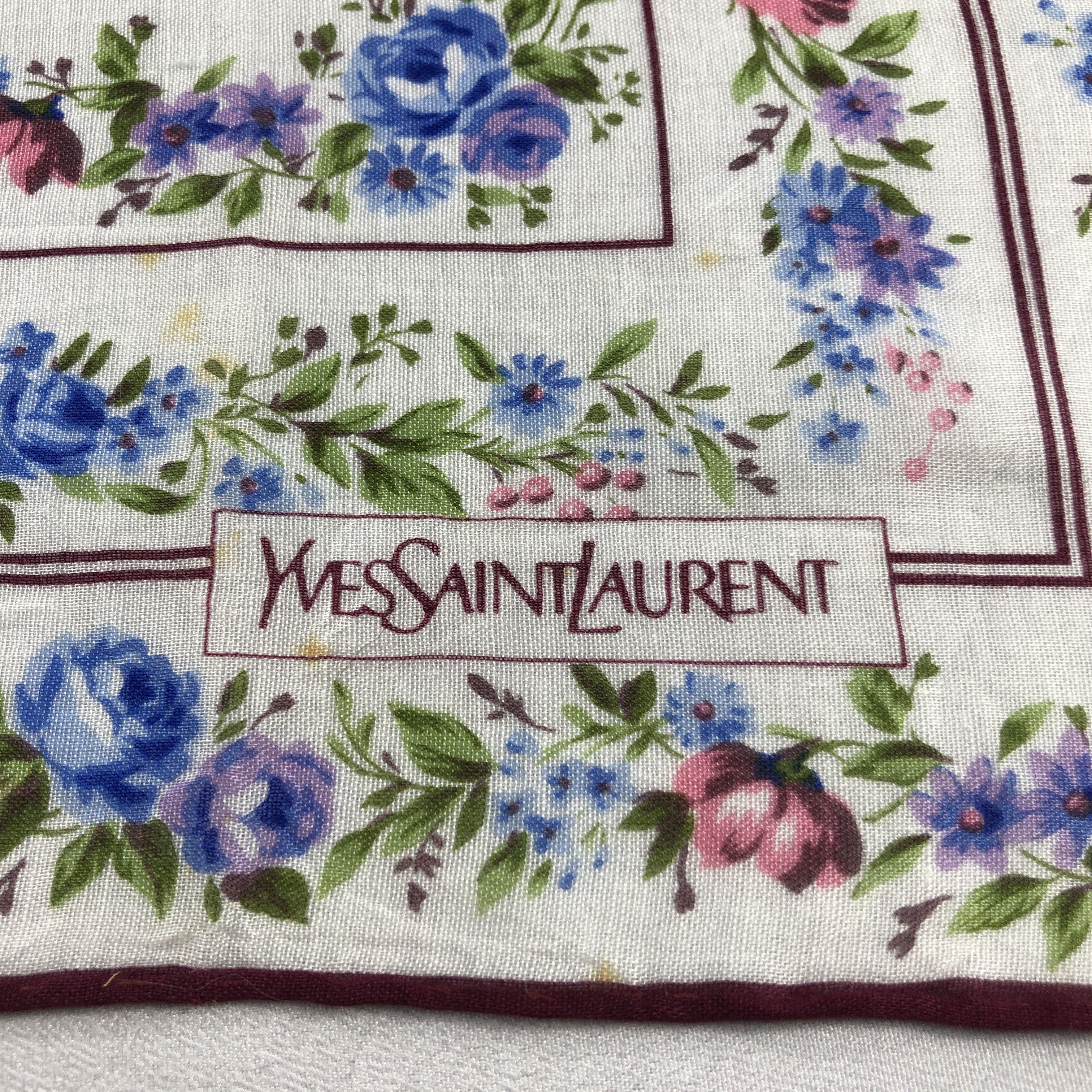 Vintage × Yves Saint Laurent YSL Handkerchief Neckerchief Bandana H2590 Size ONE SIZE - 3 Thumbnail