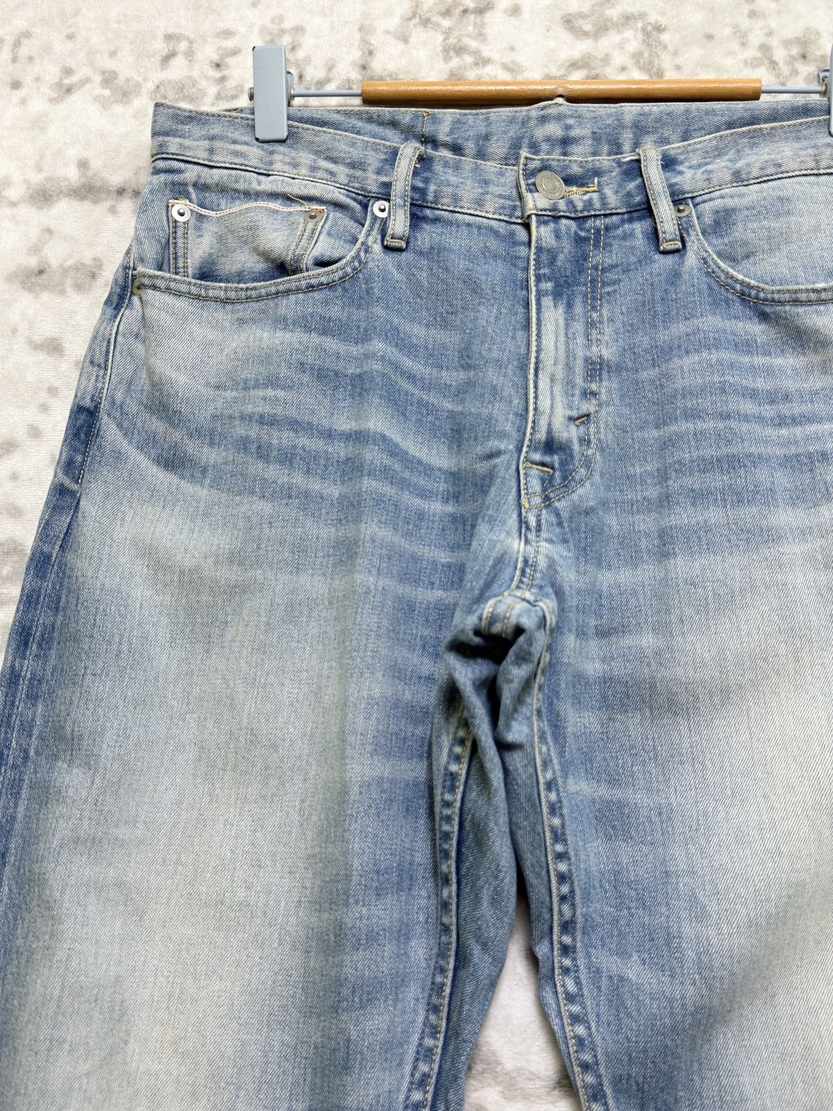 Japanese Brand Vintage Ships Selvedge Denim Light Wash Skinny Fit Size US 31 - 4 Thumbnail