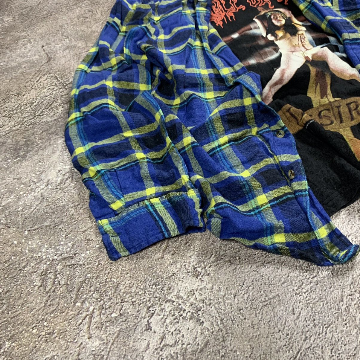 Vintage Vintage 90s Blue Plaid Shirt Graphic Streetwear Grunge M Size US M / EU 48-50 / 2 - 2 Thumbnail