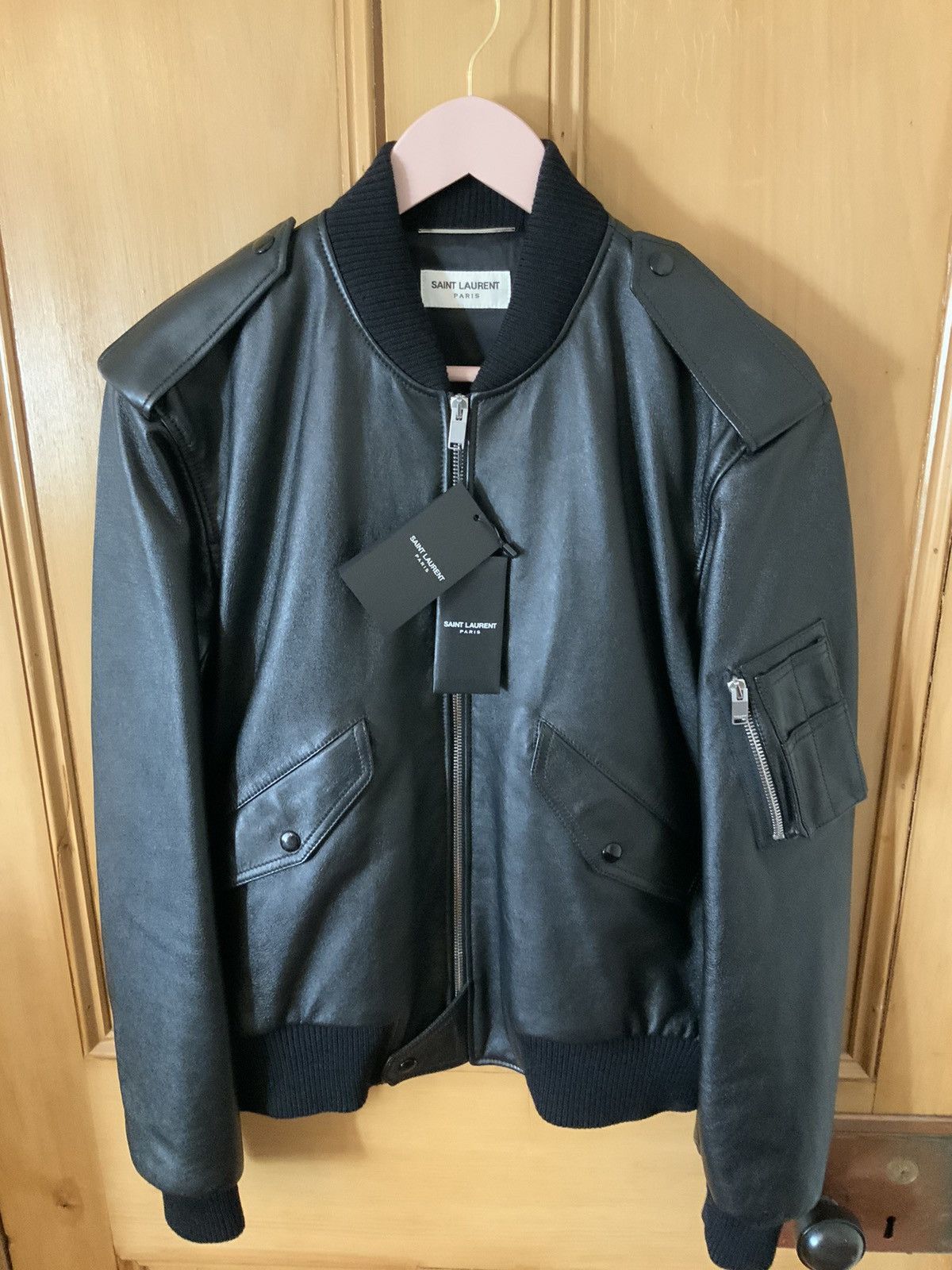Saint Laurent Paris Saint Laurent Leather Bomber Jacket Size US L / EU 52-54 / 3 - 4 Thumbnail