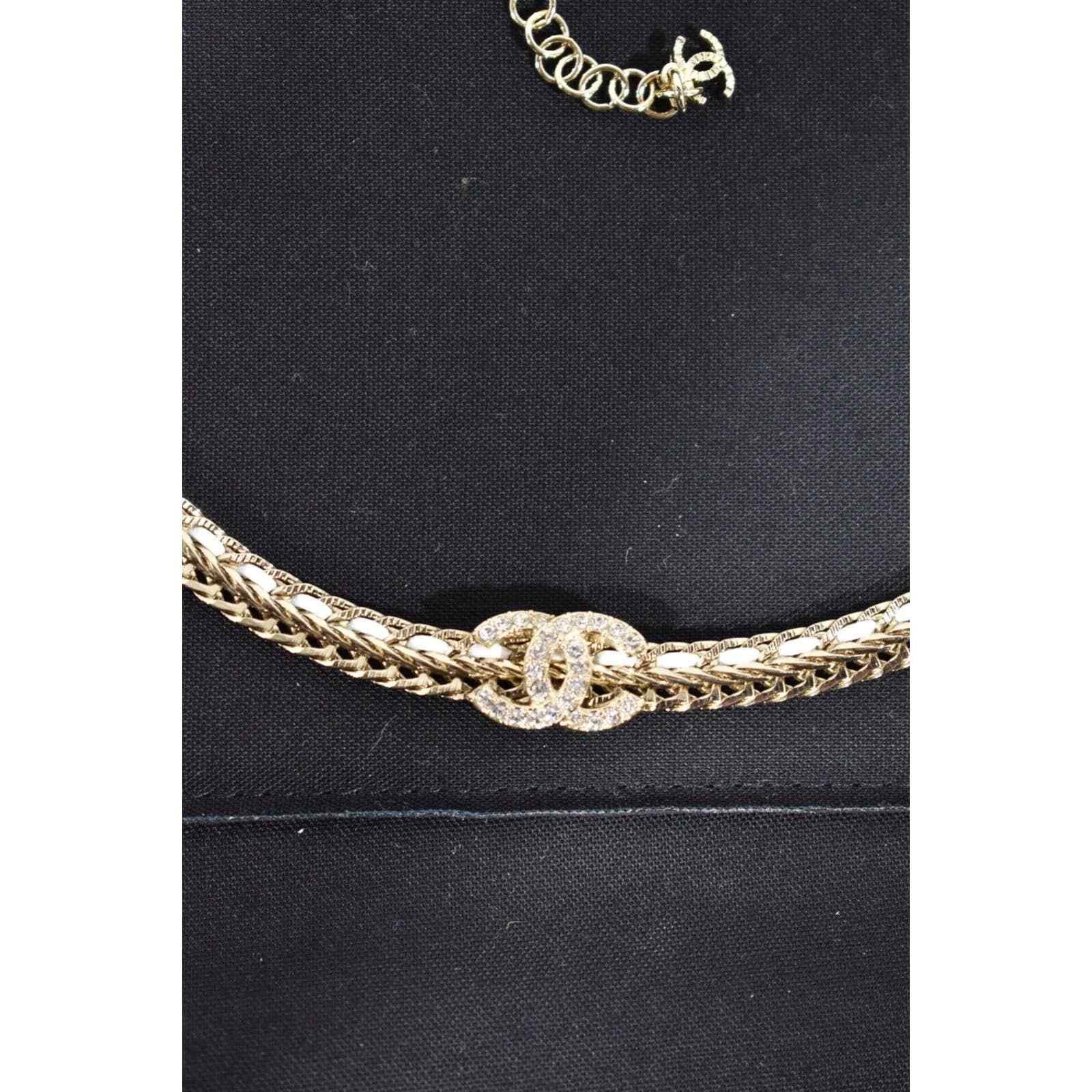 Chanel Chanel 22S Gold White Chain Crystal Adjustable Necklace Size ONE SIZE - 8 Thumbnail