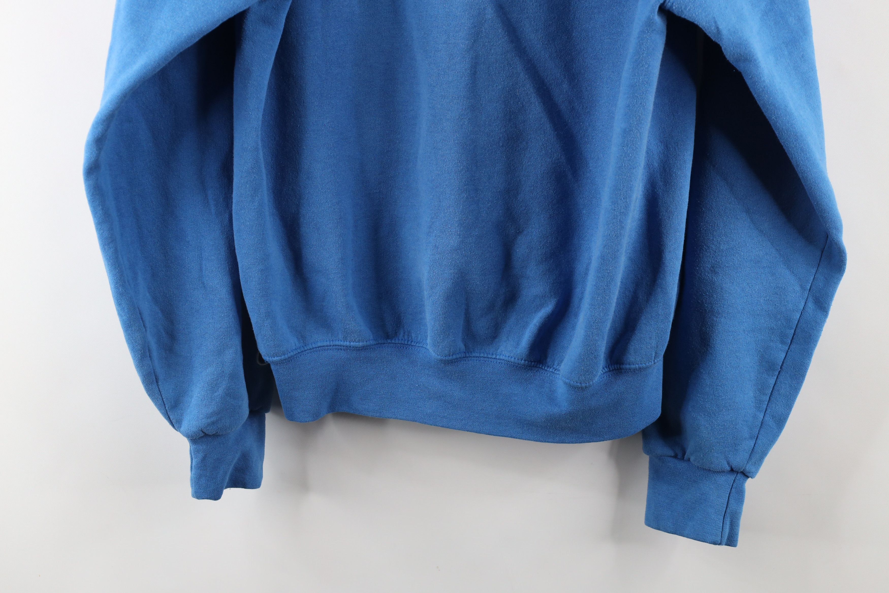 Champion × Vintage Vintage 90s Champion Faded Blank Hoodie Sweatshirt Blue Size US S / EU 44-46 / 1 - 11 Thumbnail