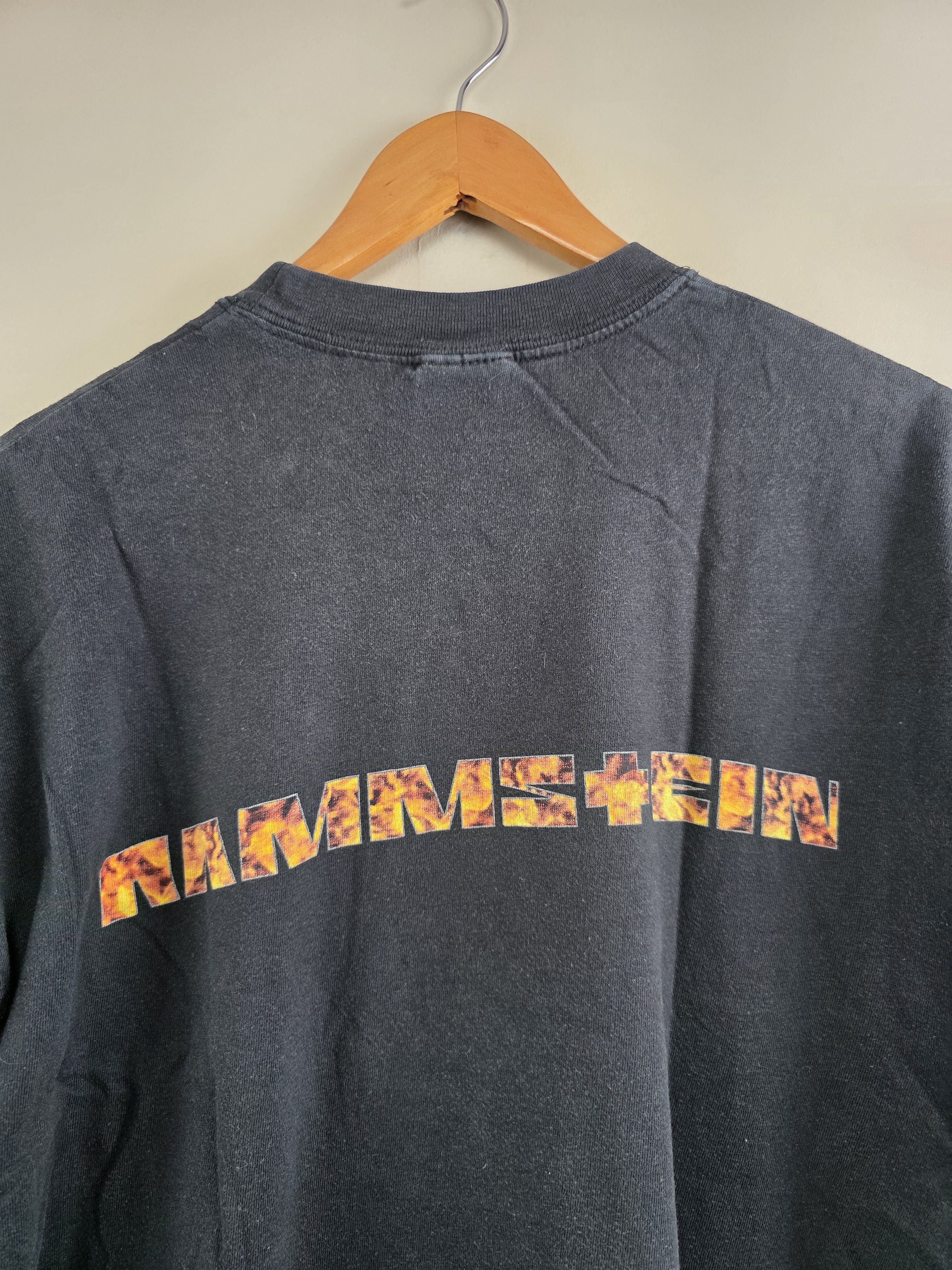 Band Tees × Vintage 90s Rammstein Burning man L 21.5" 27.5" Size US L / EU 52-54 / 3 - 6 Thumbnail