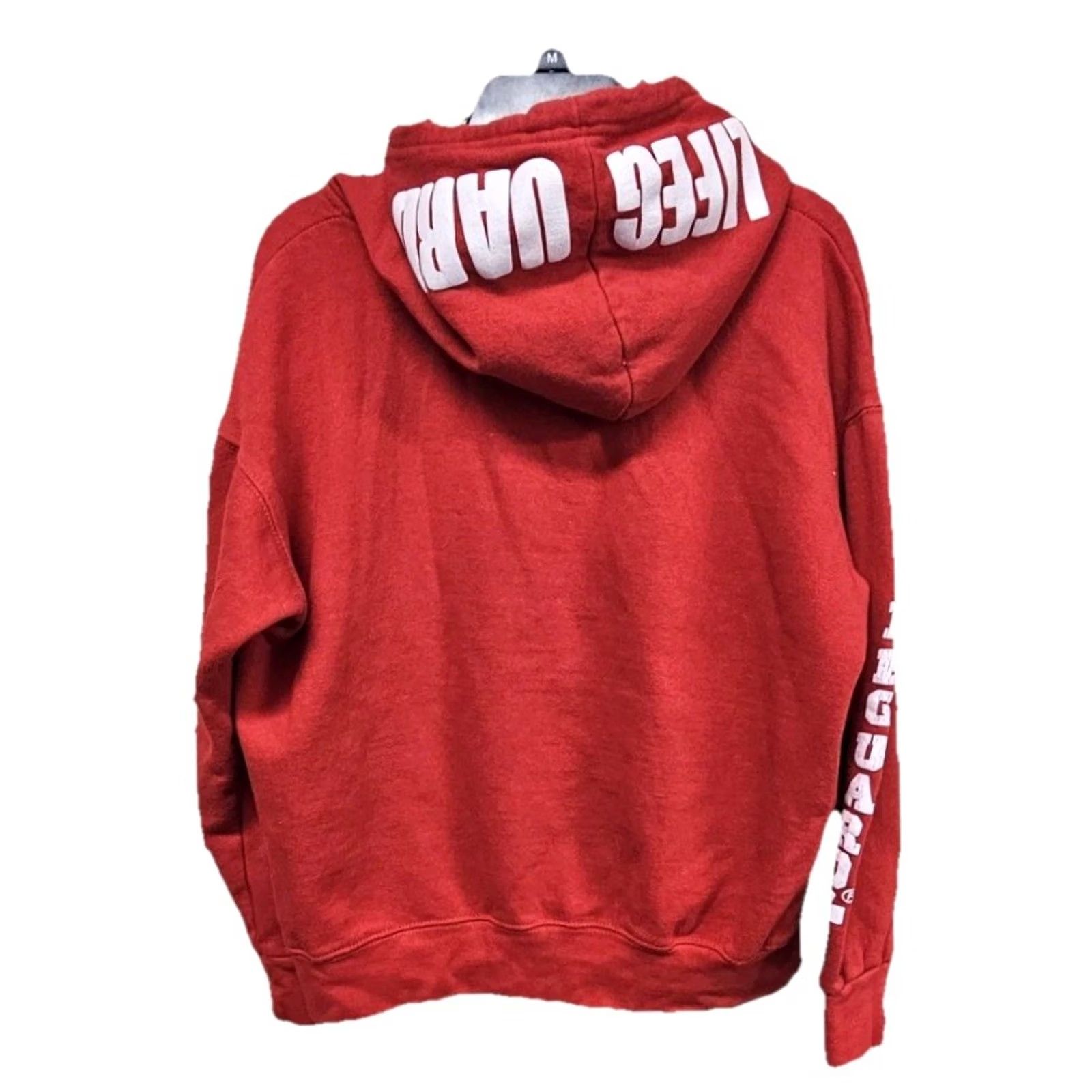 Vintage Lifeguard Red Pullover Hoodie Sweatshirt Large Men Logo Drawstring Hooded Beach Swimming Orlando FL Green? Size US L / EU 52-54 / 3 - 6 Thumbnail