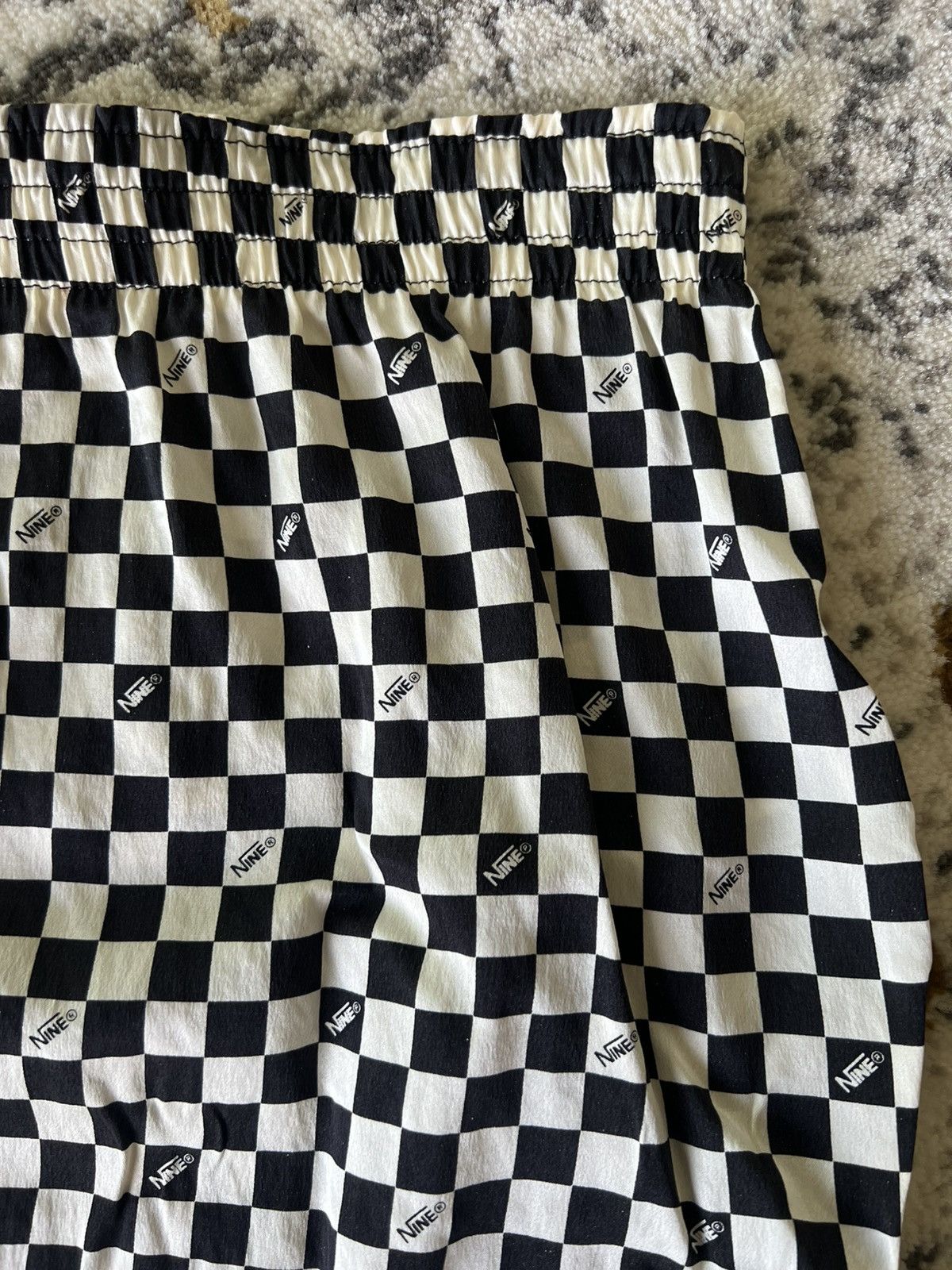 Japanese Brand × Takahiromiyashita The Soloist. Number (N)ine Checkered Silk white black skirt boxer pants Size 32" / US 10 / IT 46 - 5 Thumbnail