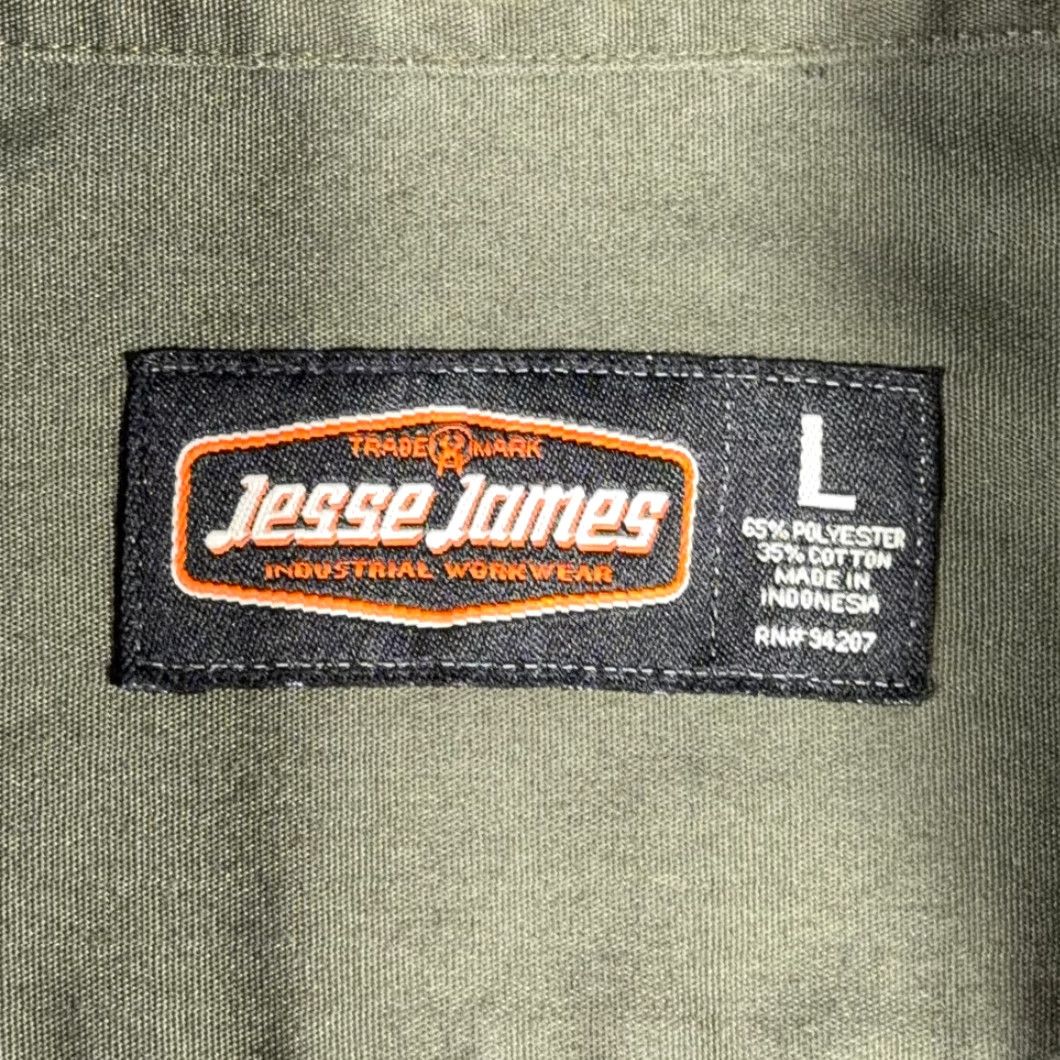Vintage Jesse James Shirt Adult LARGE Green Industrial Workwear Shop Mechanic Button Up Size US L / EU 52-54 / 3 - 4 Thumbnail