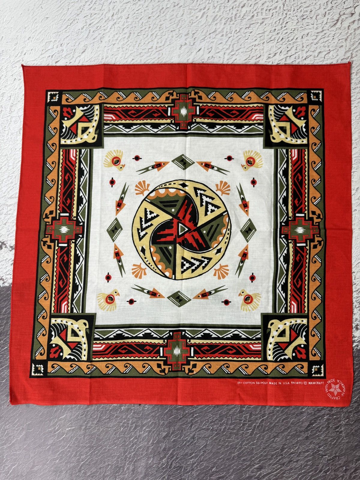 Other Vintage Wamcraft Bandana Southwestern Aztec Rare Made In USA Size ONE SIZE - 2 Thumbnail